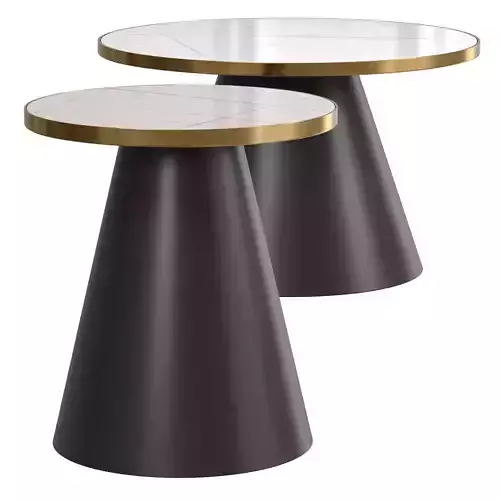 Ferrah Black and White Top Pedestal Coffee table