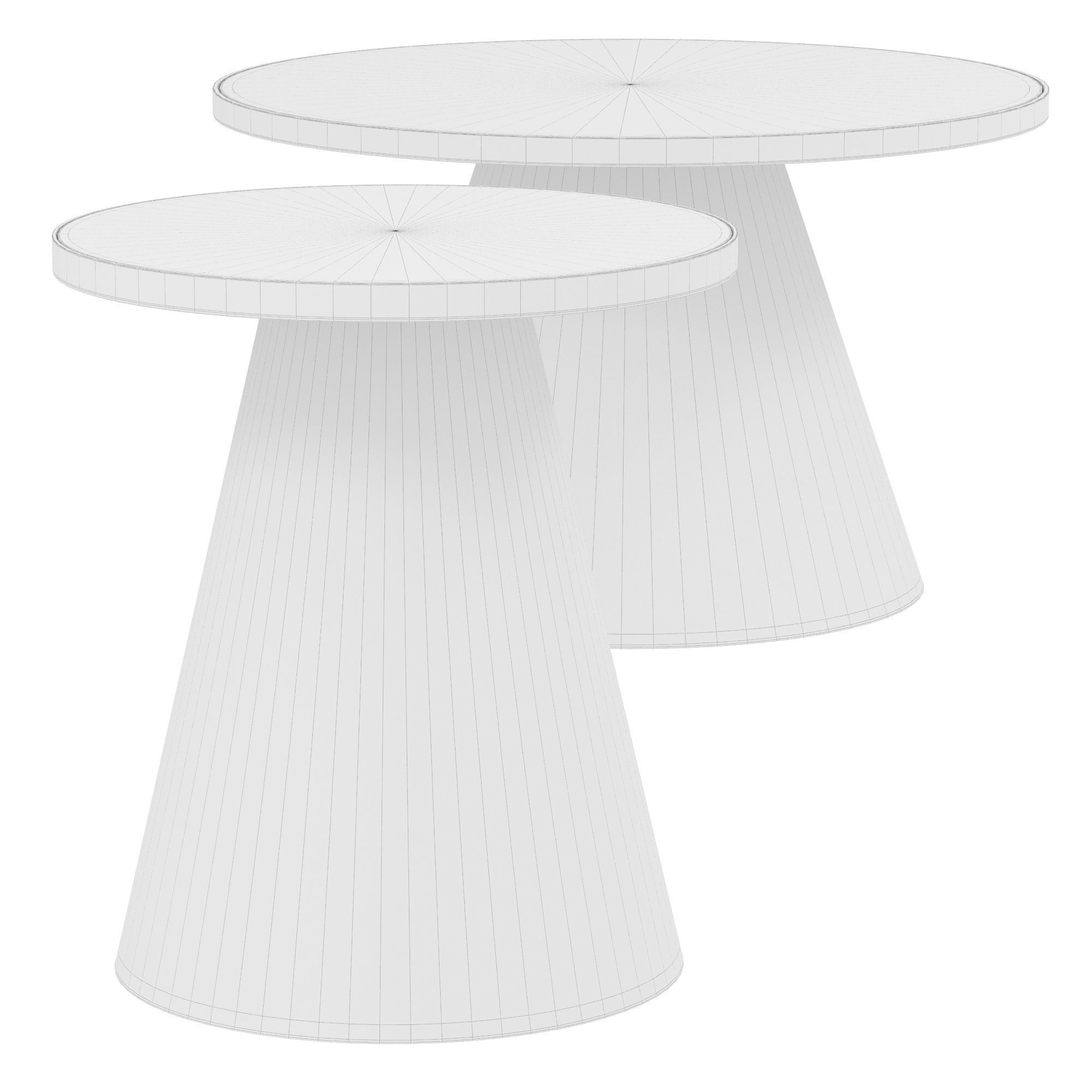 Ferrah Black and White Top Pedestal Coffee table 3D model_1
