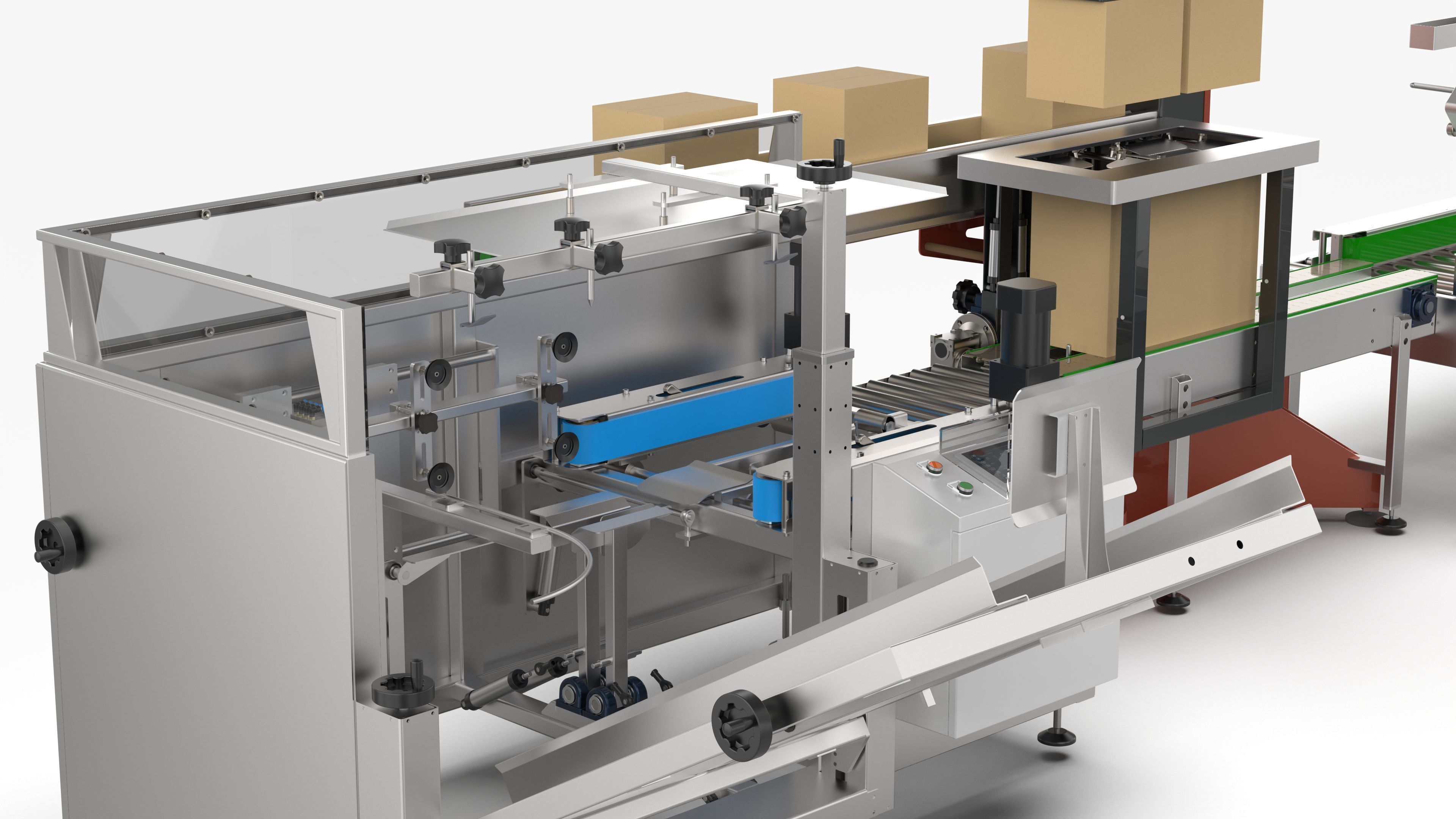 Automatic Unpacking and Sealing Line for Food Factory 3D model_12