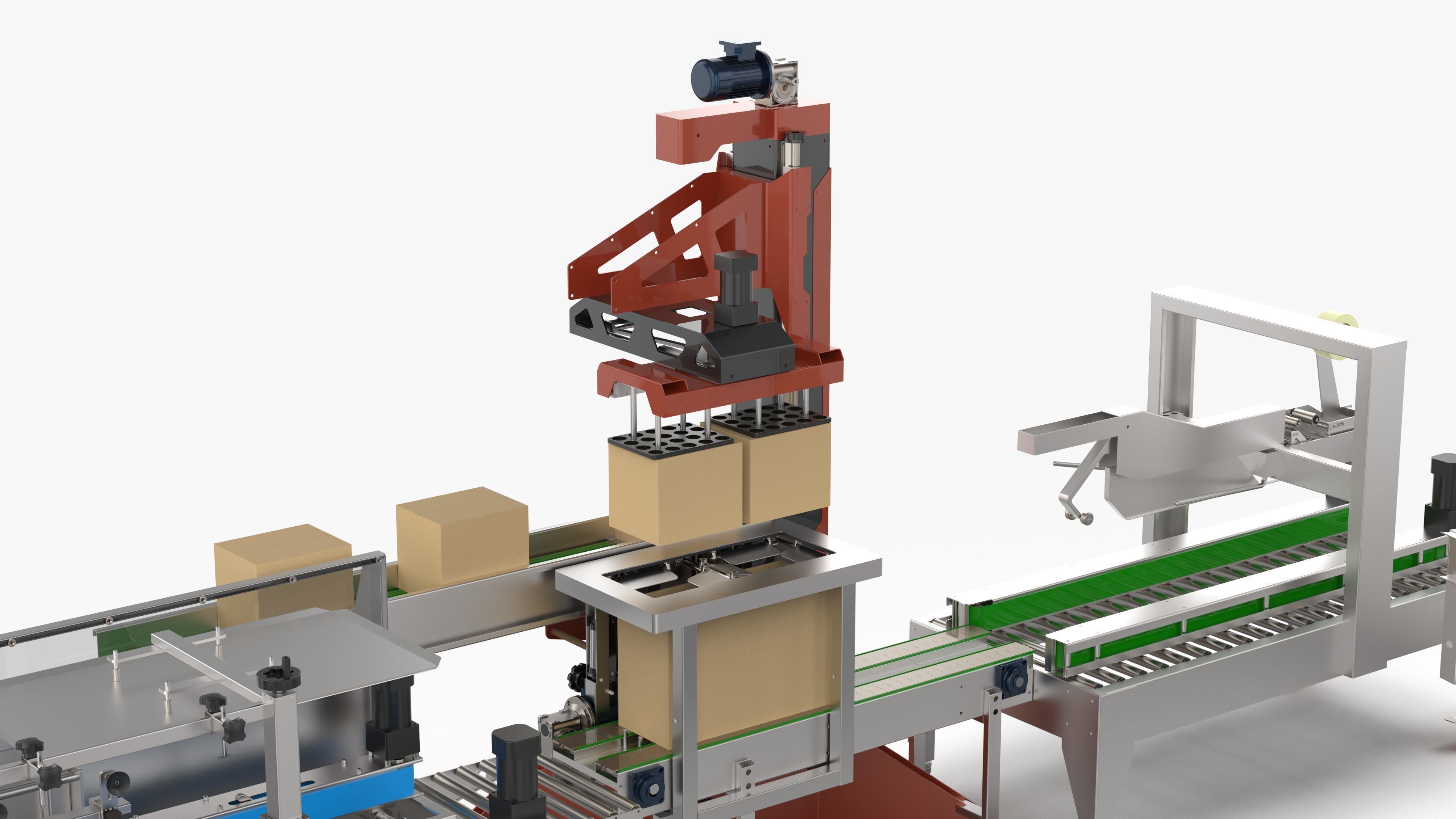 Automatic Unpacking and Sealing Line for Food Factory 3D model_15