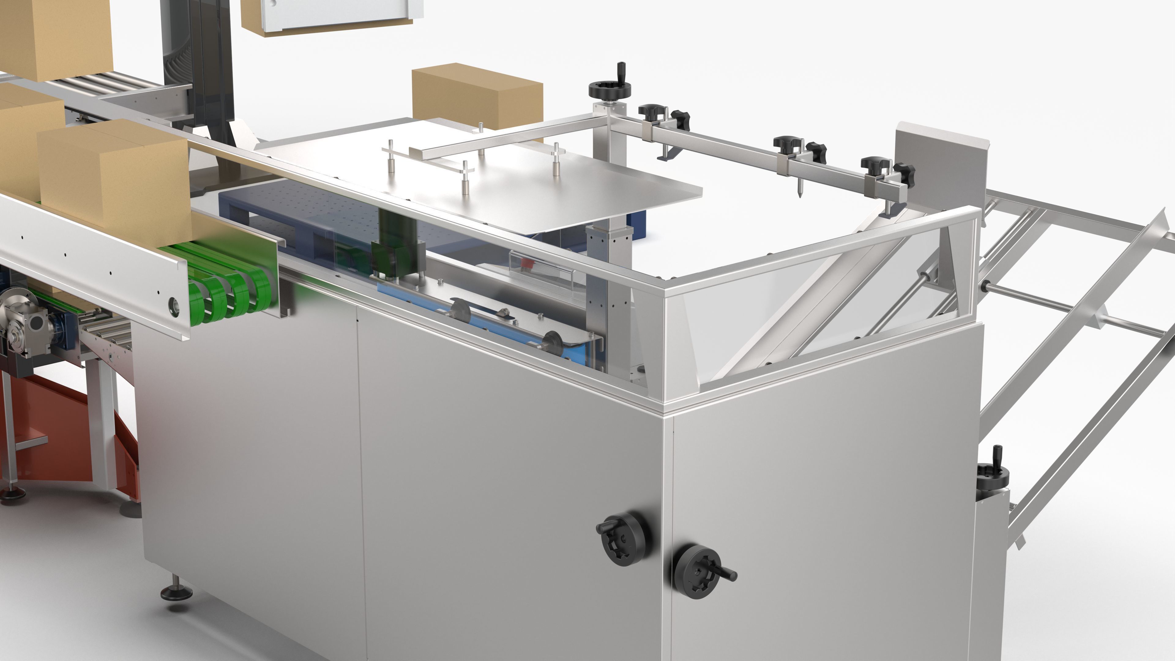 Automatic Unpacking and Sealing Line for Food Factory 3D model_13