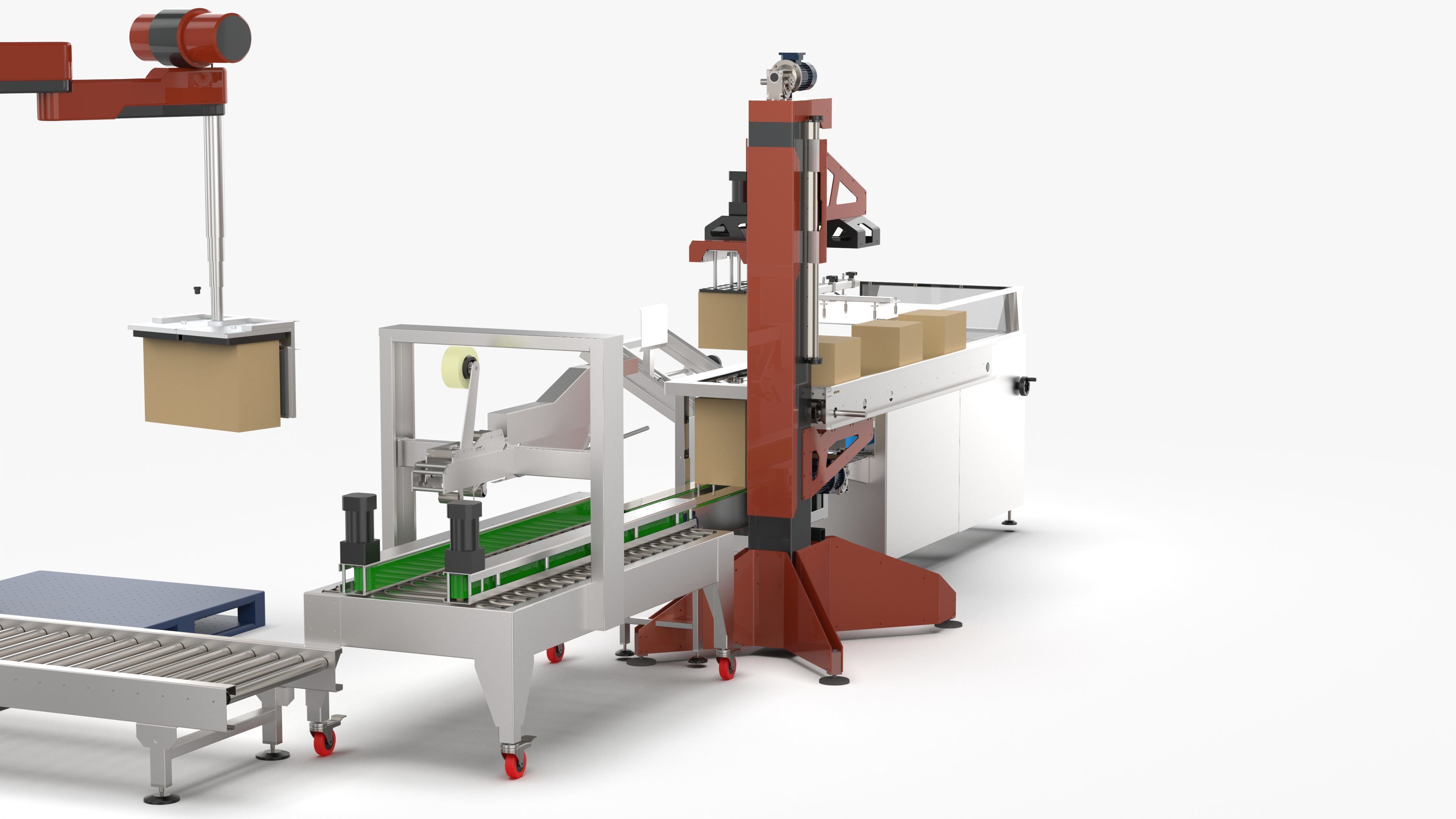 Automatic Unpacking and Sealing Line for Food Factory 3D model_17