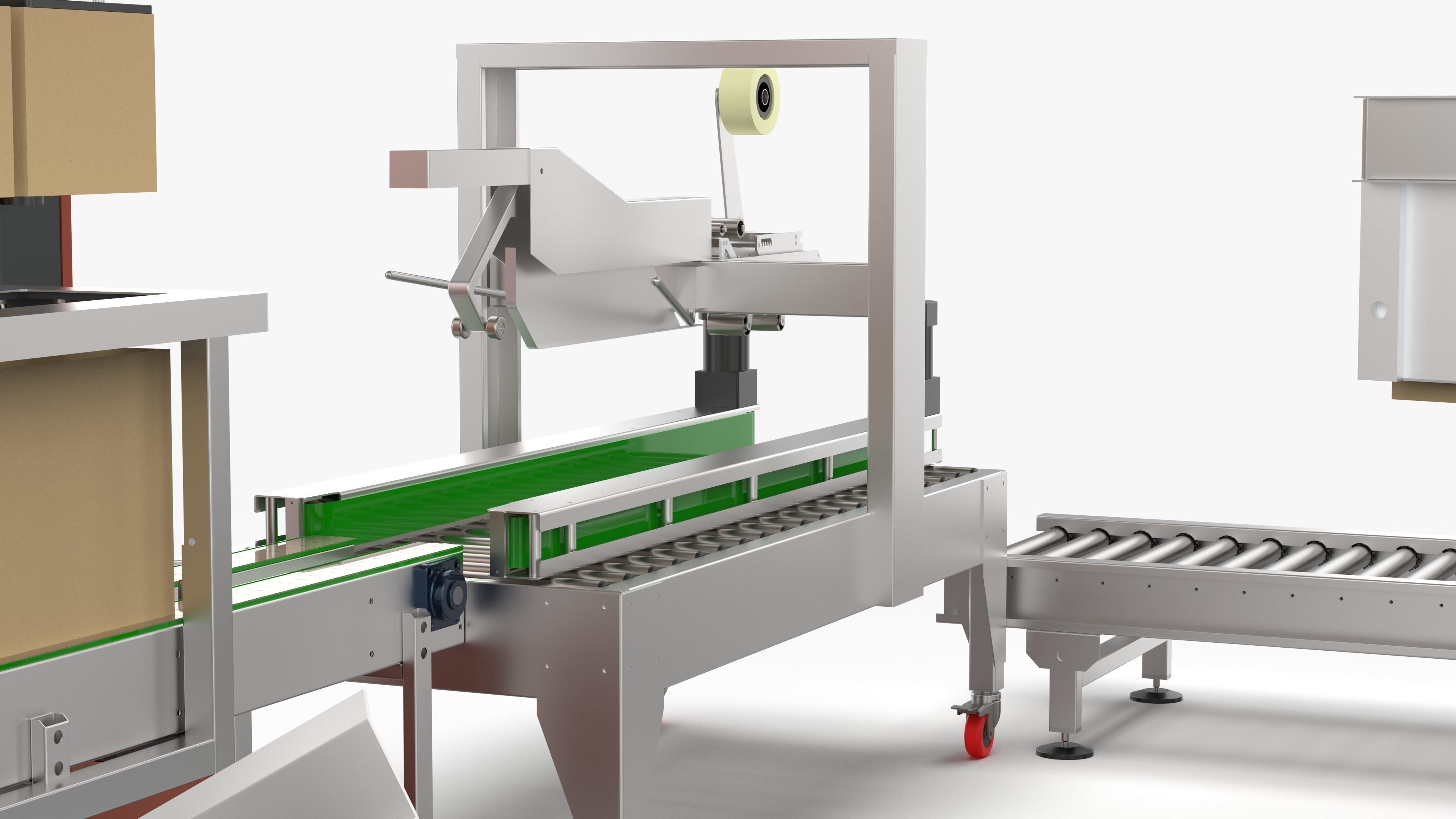 Automatic Unpacking and Sealing Line for Food Factory 3D model_22