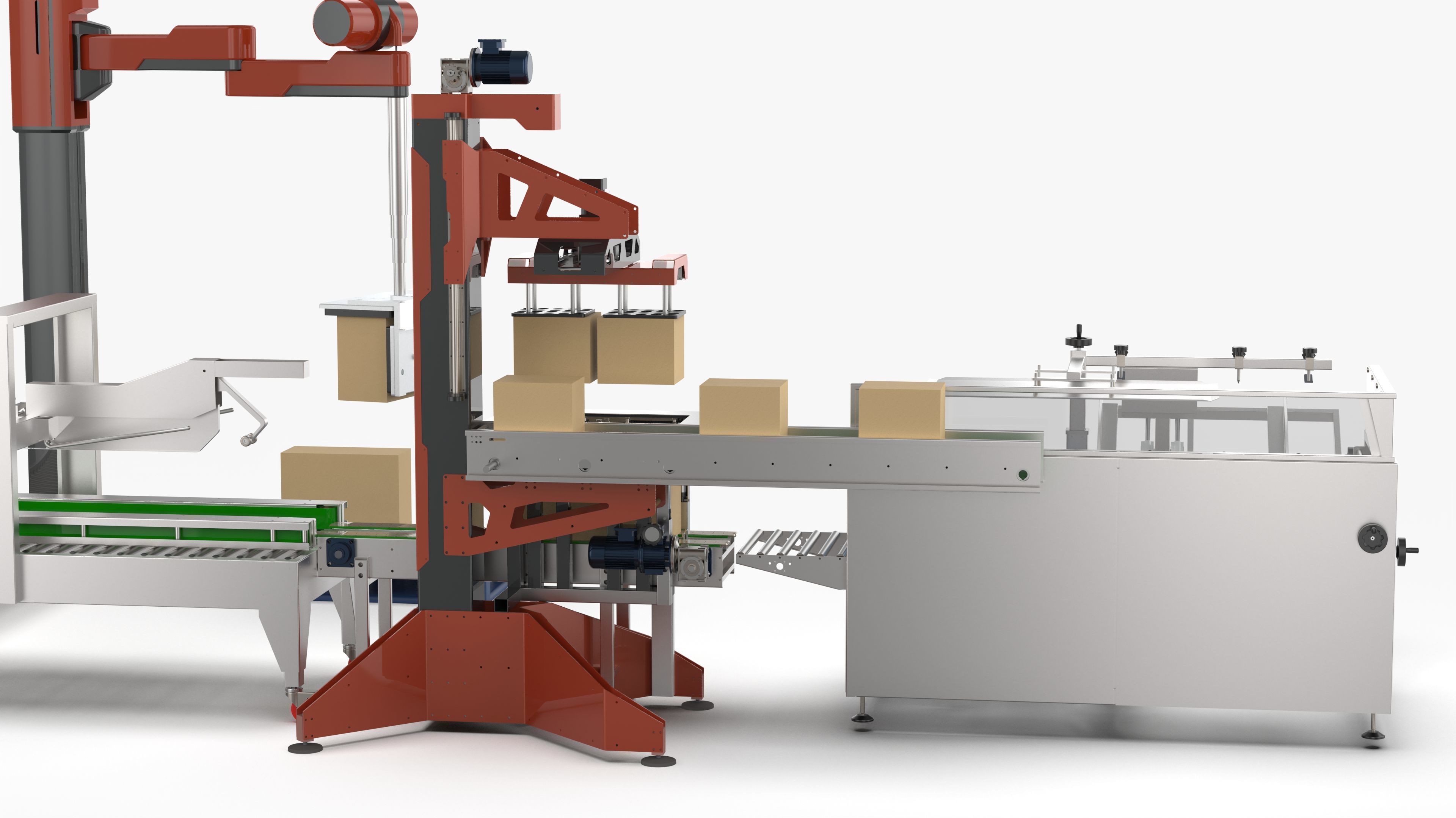 Automatic Unpacking and Sealing Line for Food Factory 3D model_16