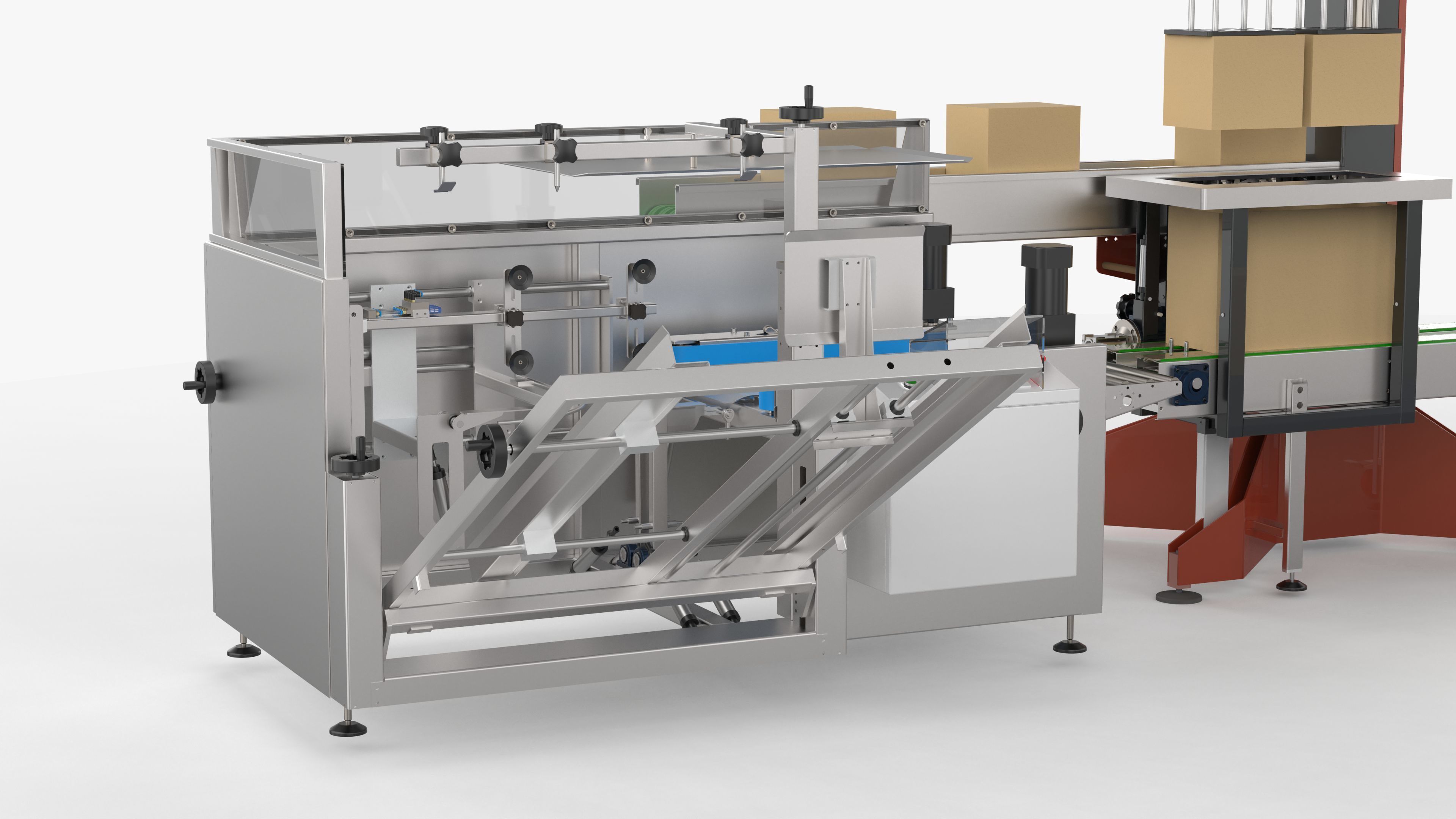 Automatic Unpacking and Sealing Line for Food Factory 3D model_10