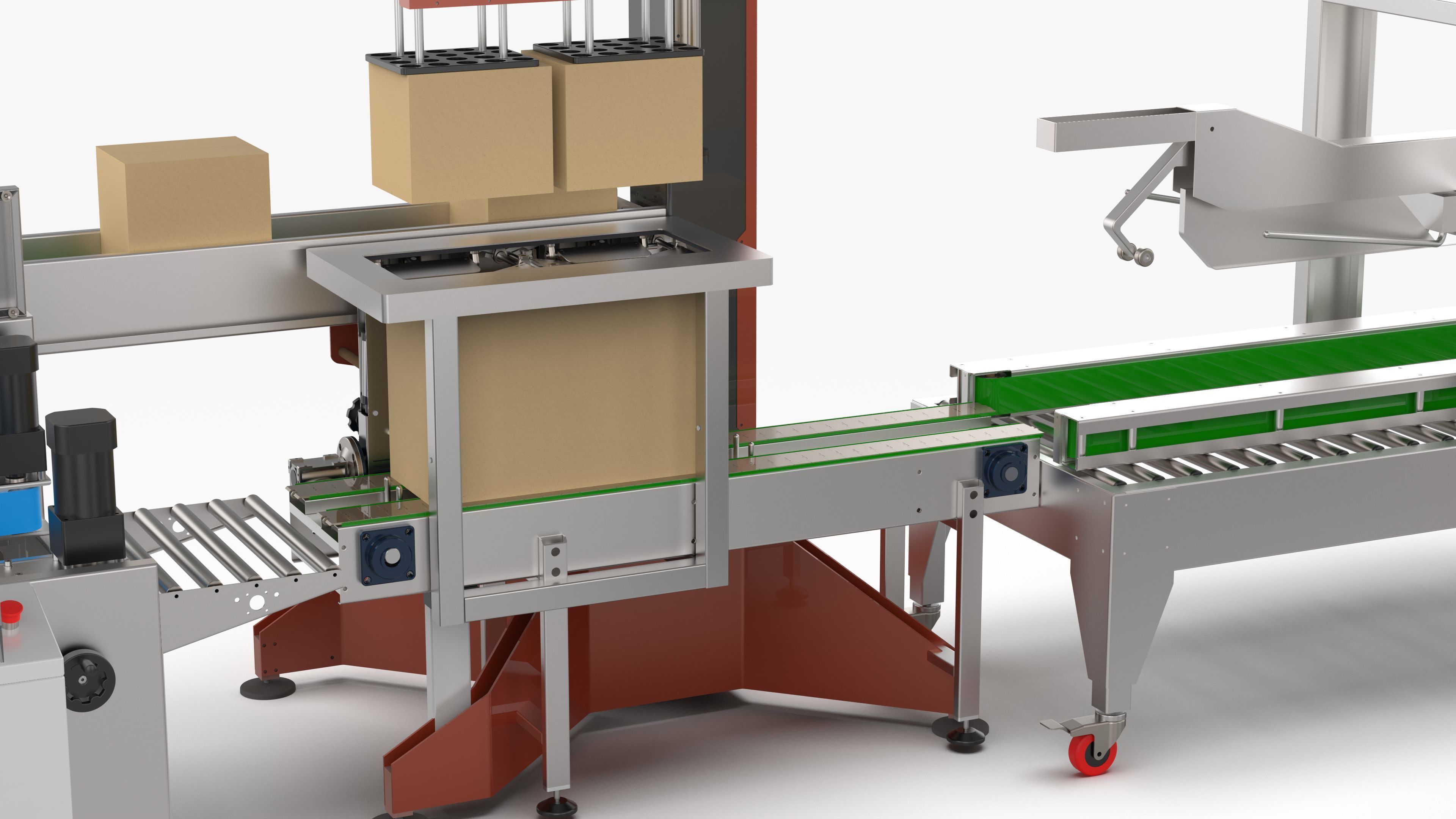 Automatic Unpacking and Sealing Line for Food Factory 3D model_19