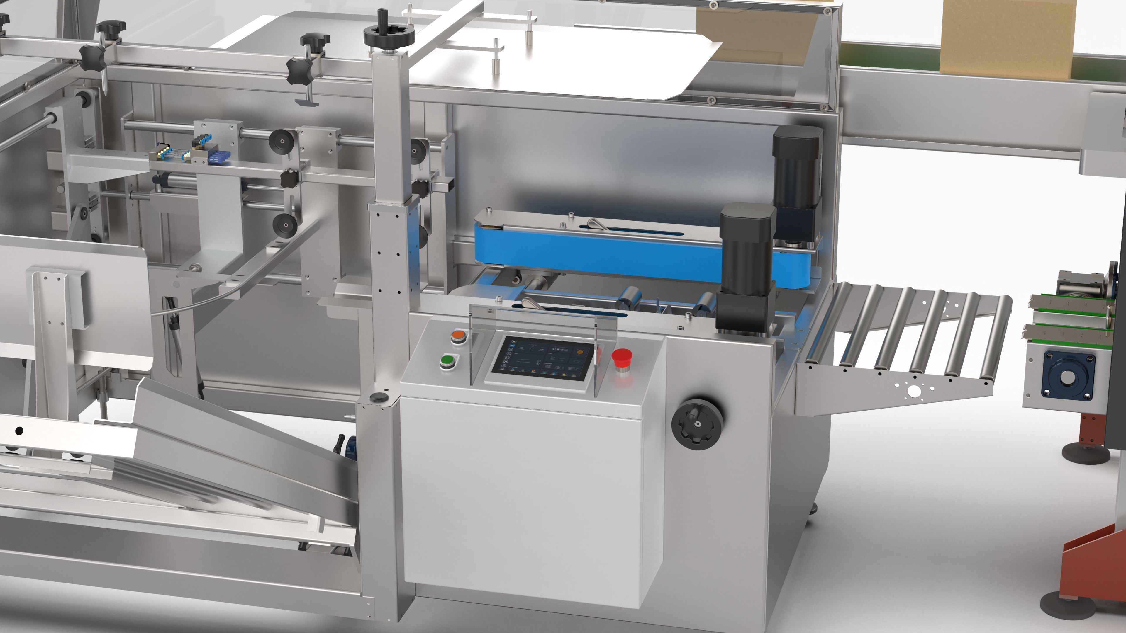 Automatic Unpacking and Sealing Line for Food Factory 3D model_14