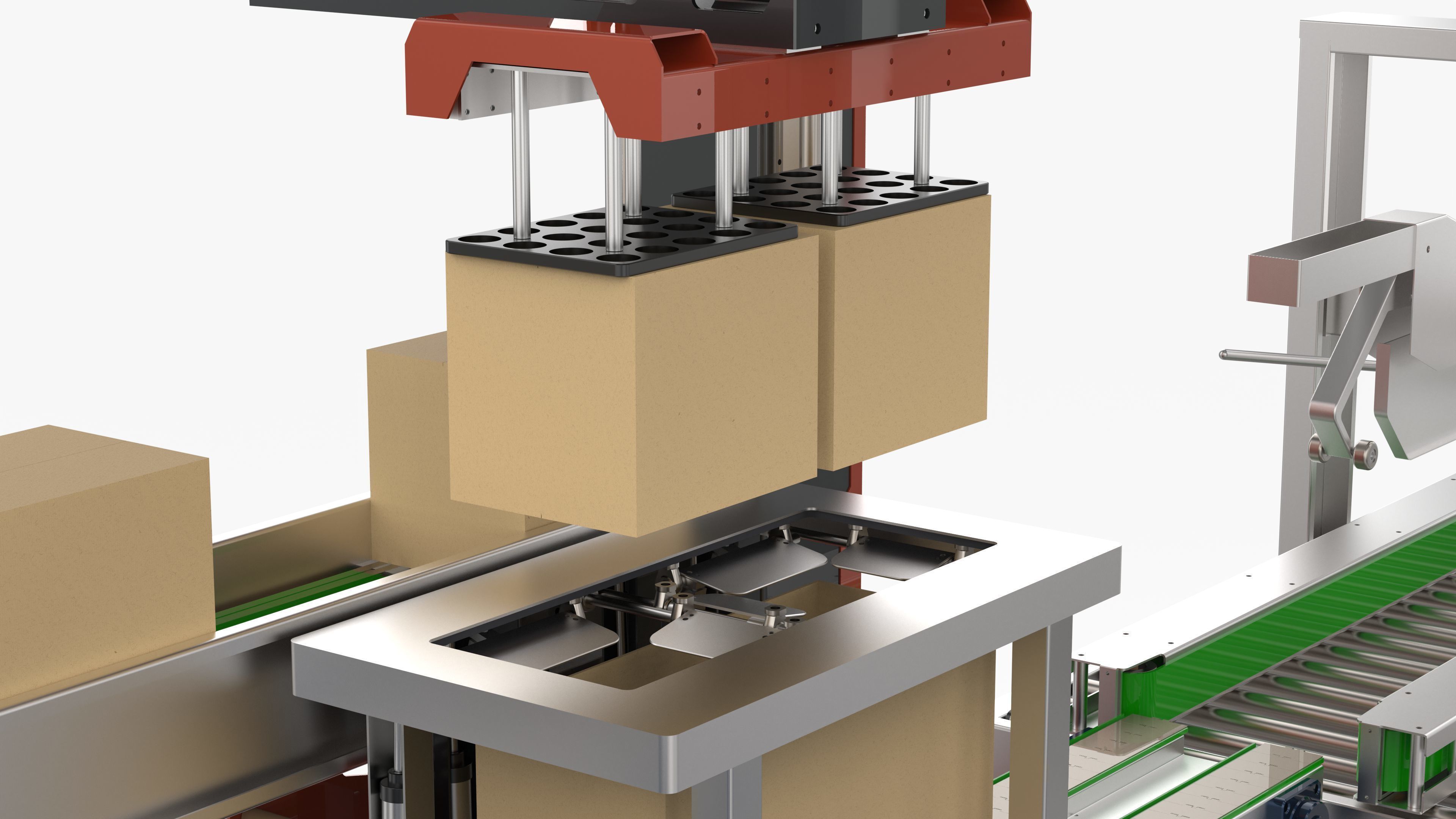 Automatic Unpacking and Sealing Line for Food Factory 3D model_18