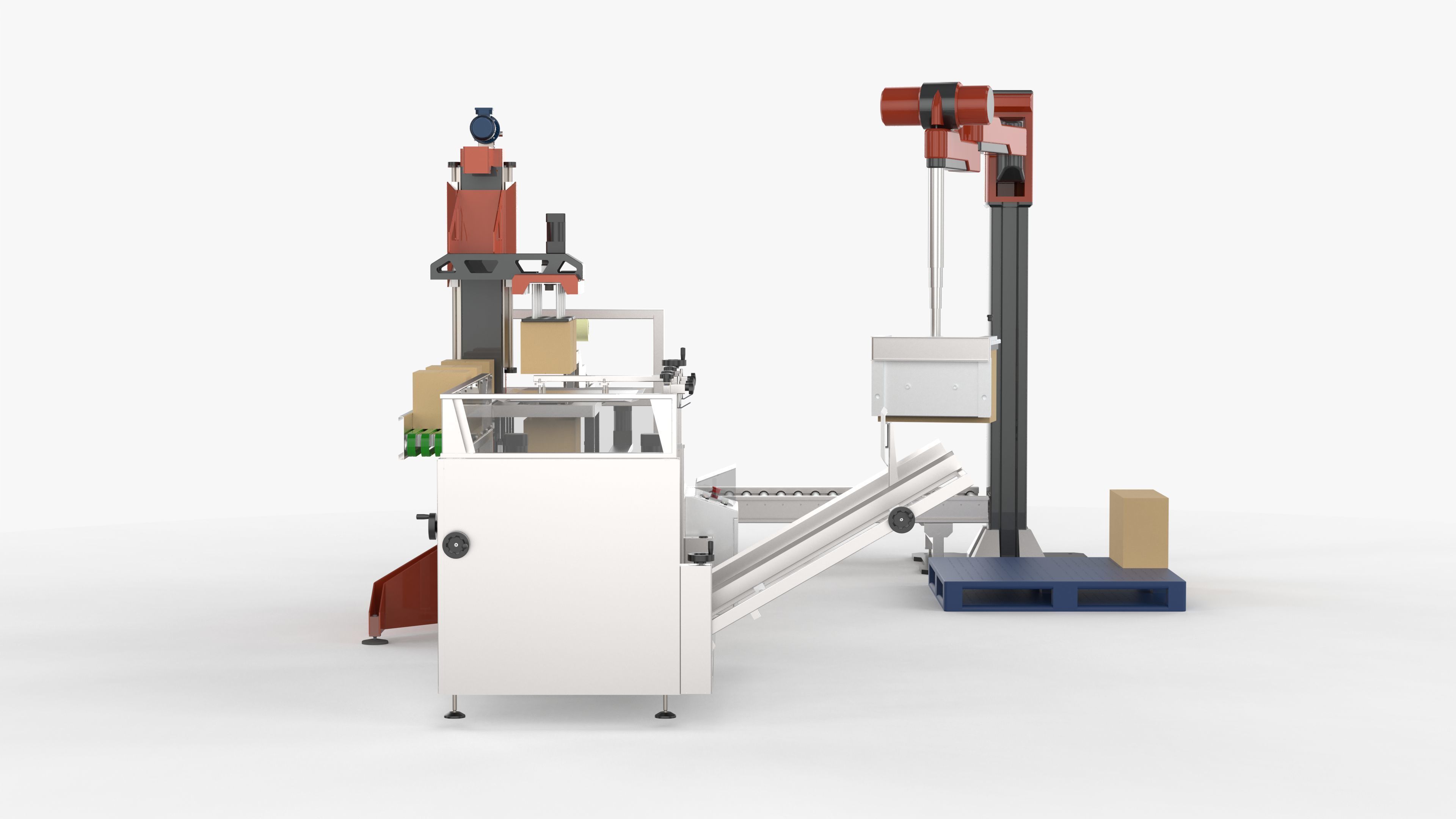 Automatic Unpacking and Sealing Line for Food Factory 3D model_6