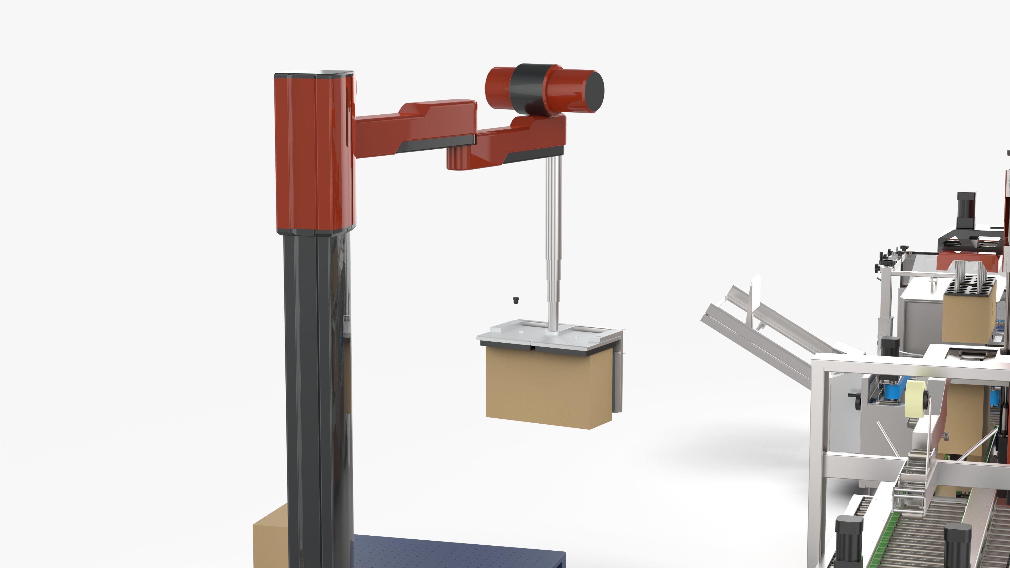 Automatic Unpacking and Sealing Line for Food Factory 3D model_25