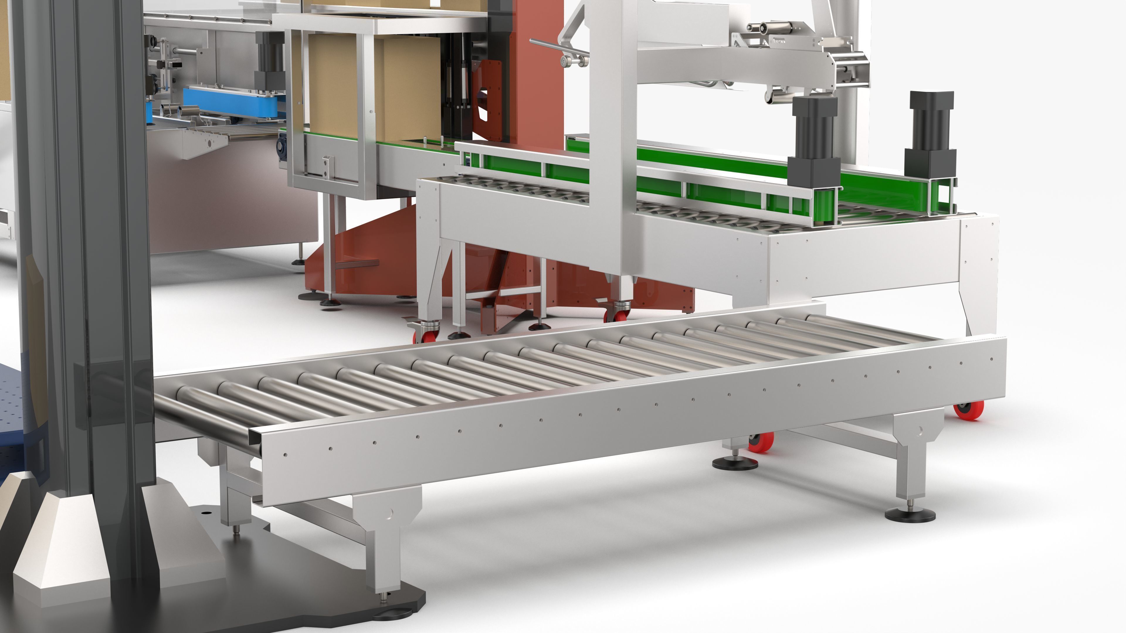 Automatic Unpacking and Sealing Line for Food Factory 3D model_26