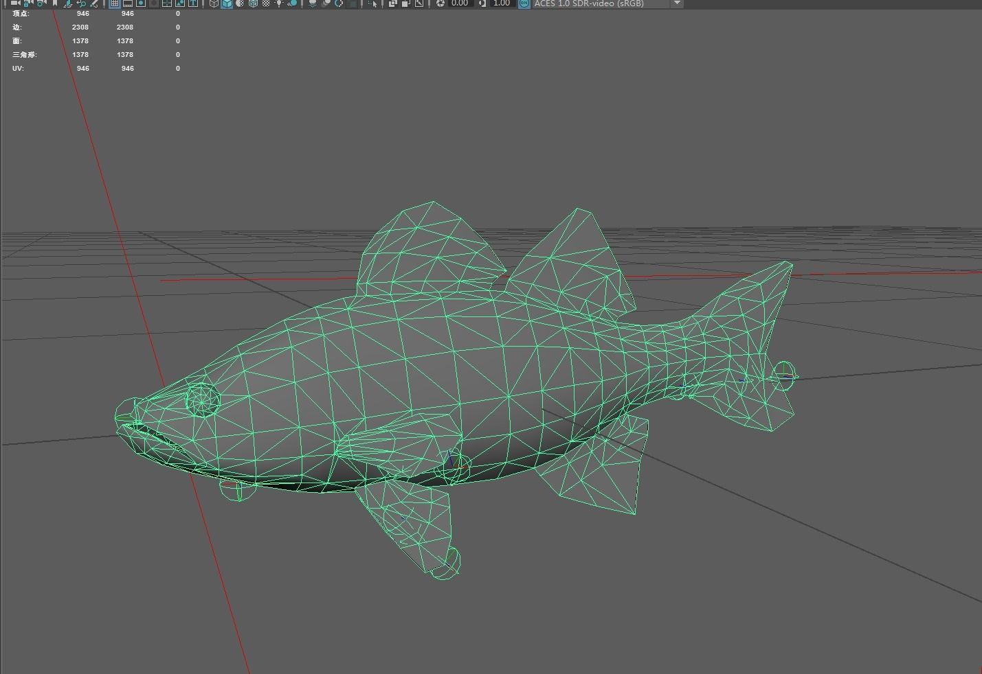 Whitebass Low-poly 3D model_6