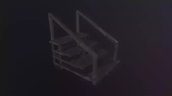 Small Metal Staircase 3D Model Low-poly 3D model