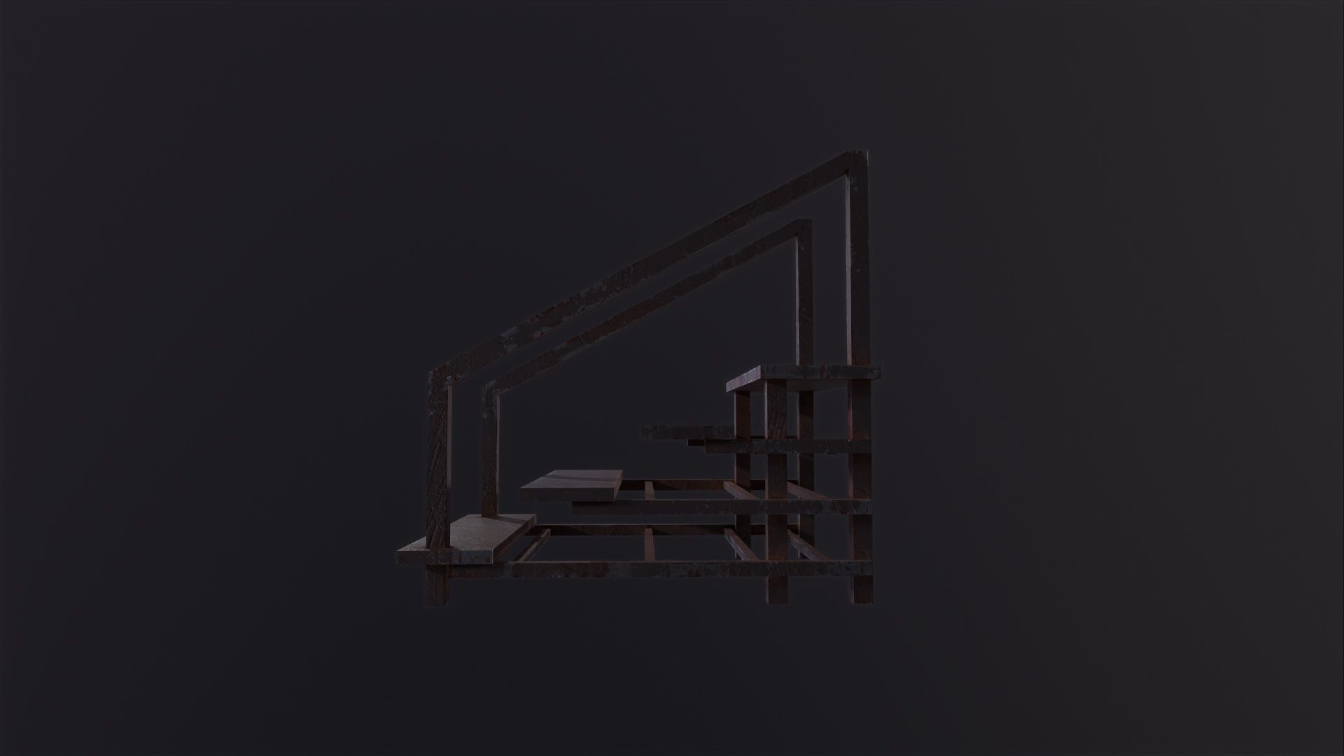 Small Metal Staircase 3D Model Low-poly 3D model_6