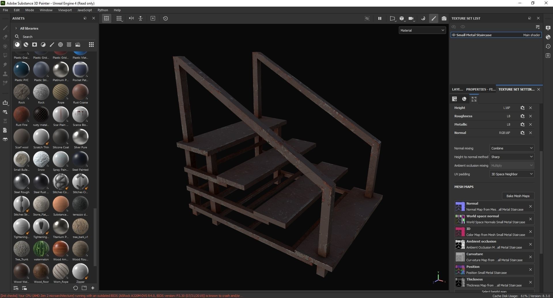 Small Metal Staircase 3D Model Low-poly 3D model_7