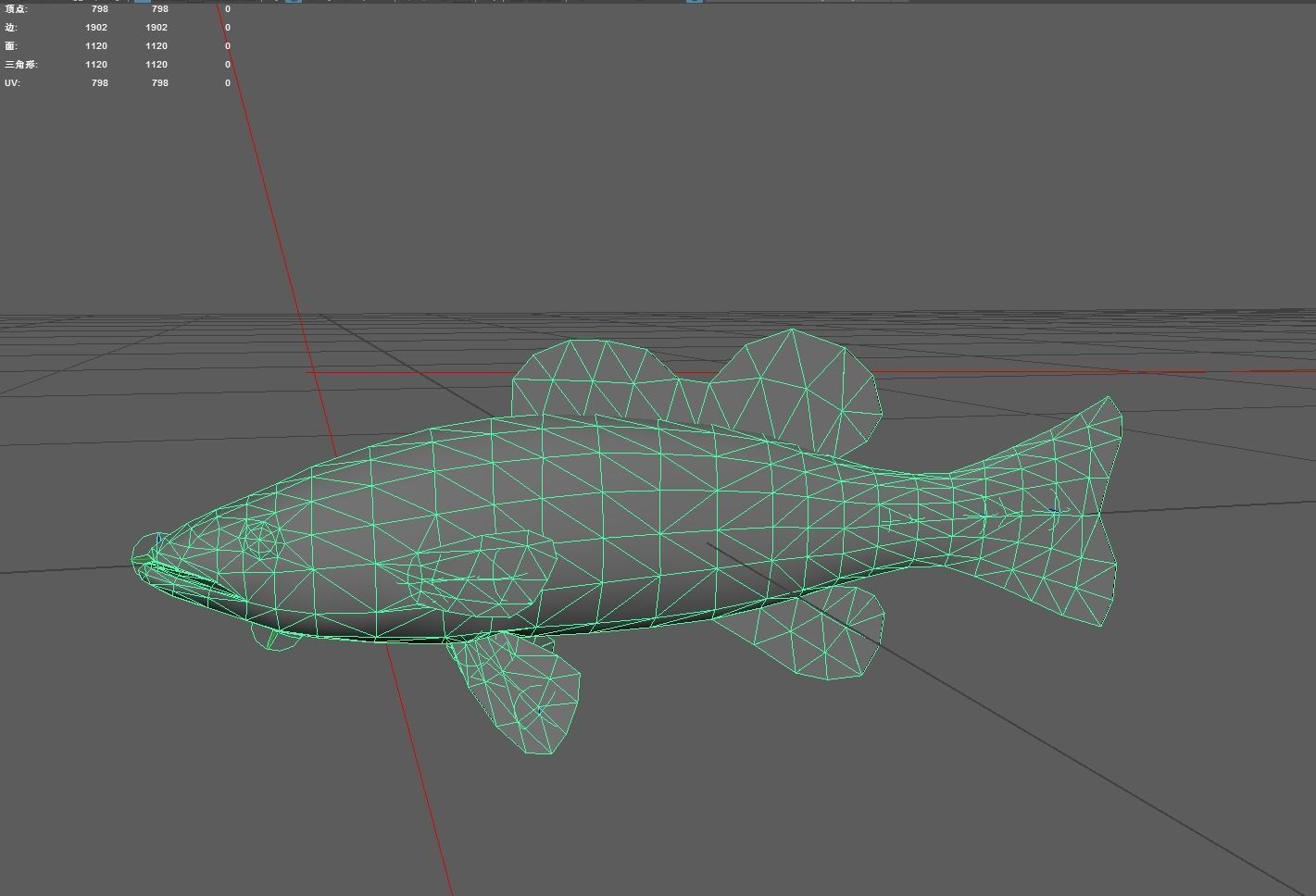 Seabass Low-poly 3D model_2