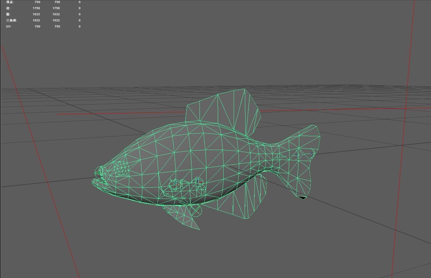 Panfish Low-poly 3D model_2