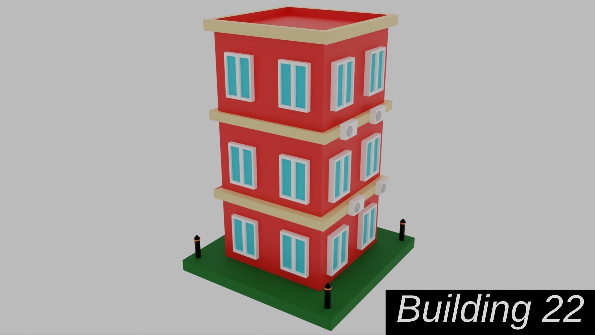 Low Poly  City Pack City Asset Game Ready City Pack 3D Model Low-poly 3D model_34