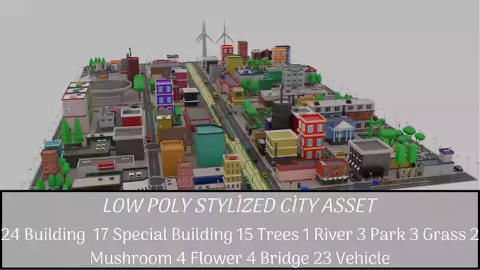Low Poly  City Pack City Asset Game Ready City Pack 3D Model