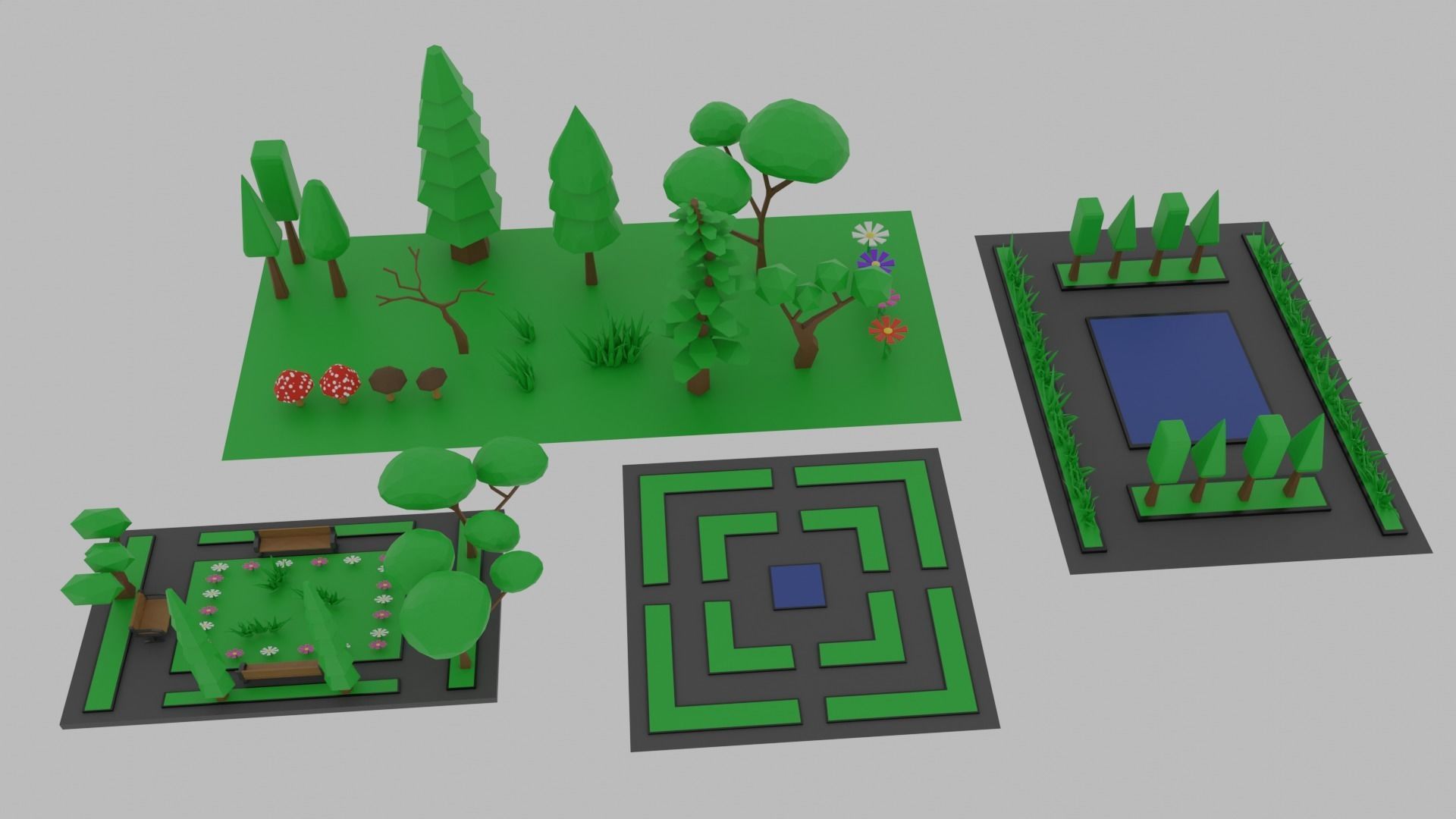 Low Poly  City Pack City Asset Game Ready City Pack 3D Model Low-poly 3D model_81