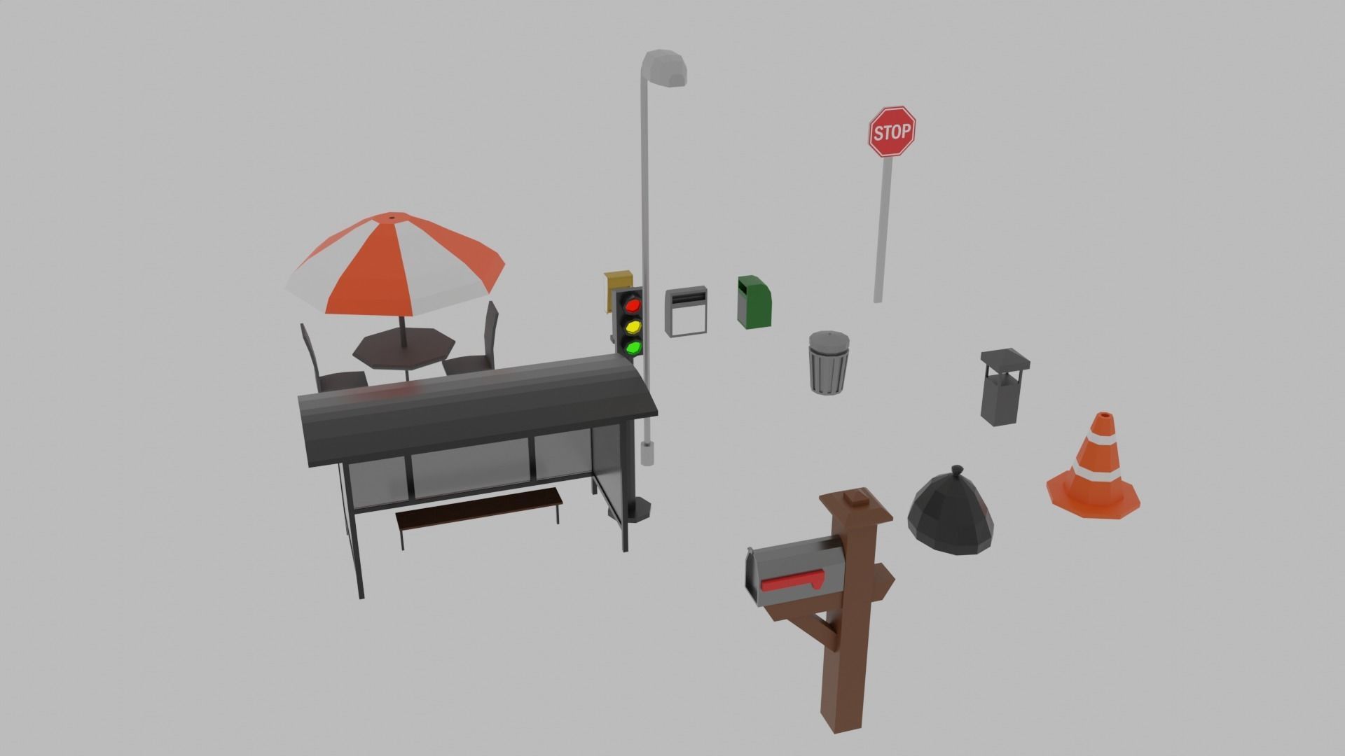 Low Poly  City Pack City Asset Game Ready City Pack 3D Model Low-poly 3D model_80