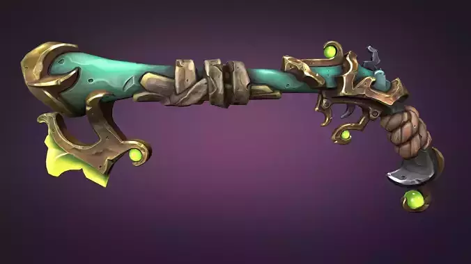 Pirate musket Low-poly 3D model