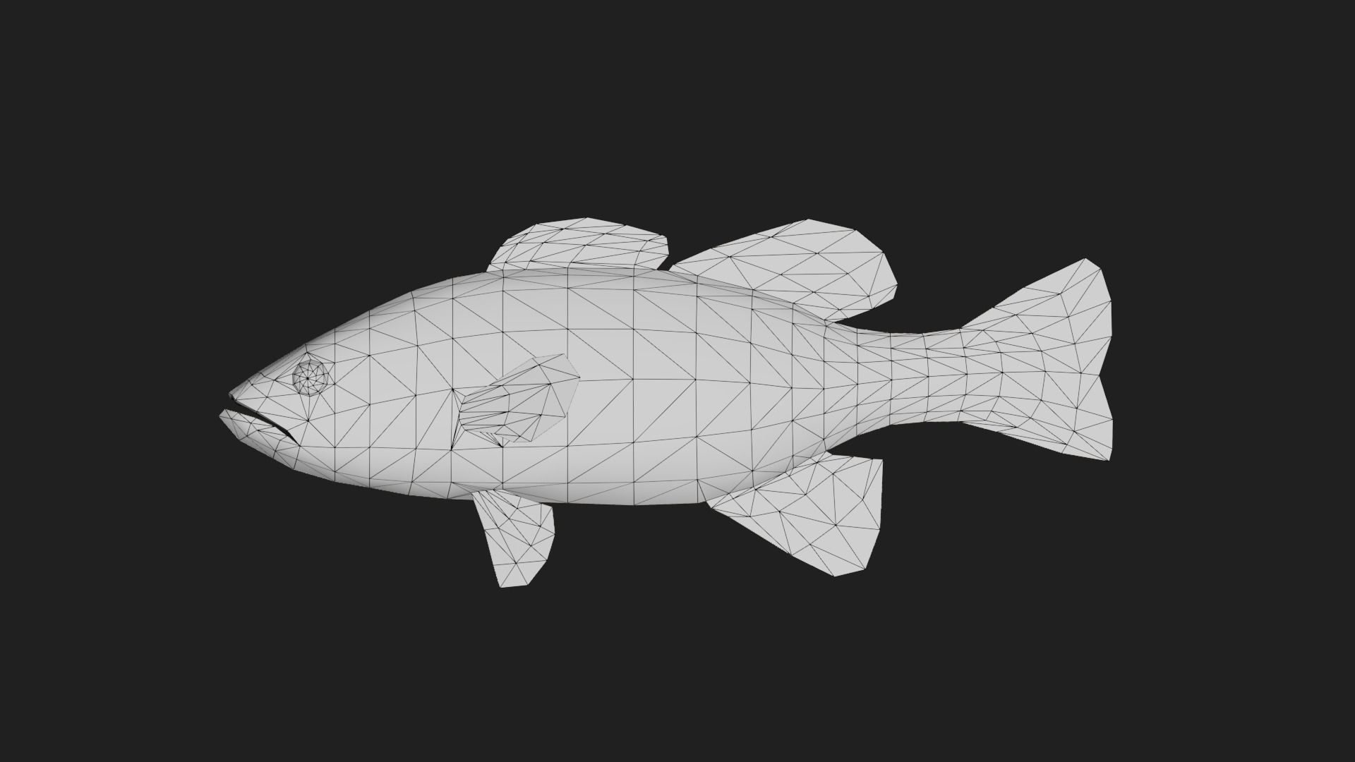 Smallmouthbass Low-poly 3D model_1