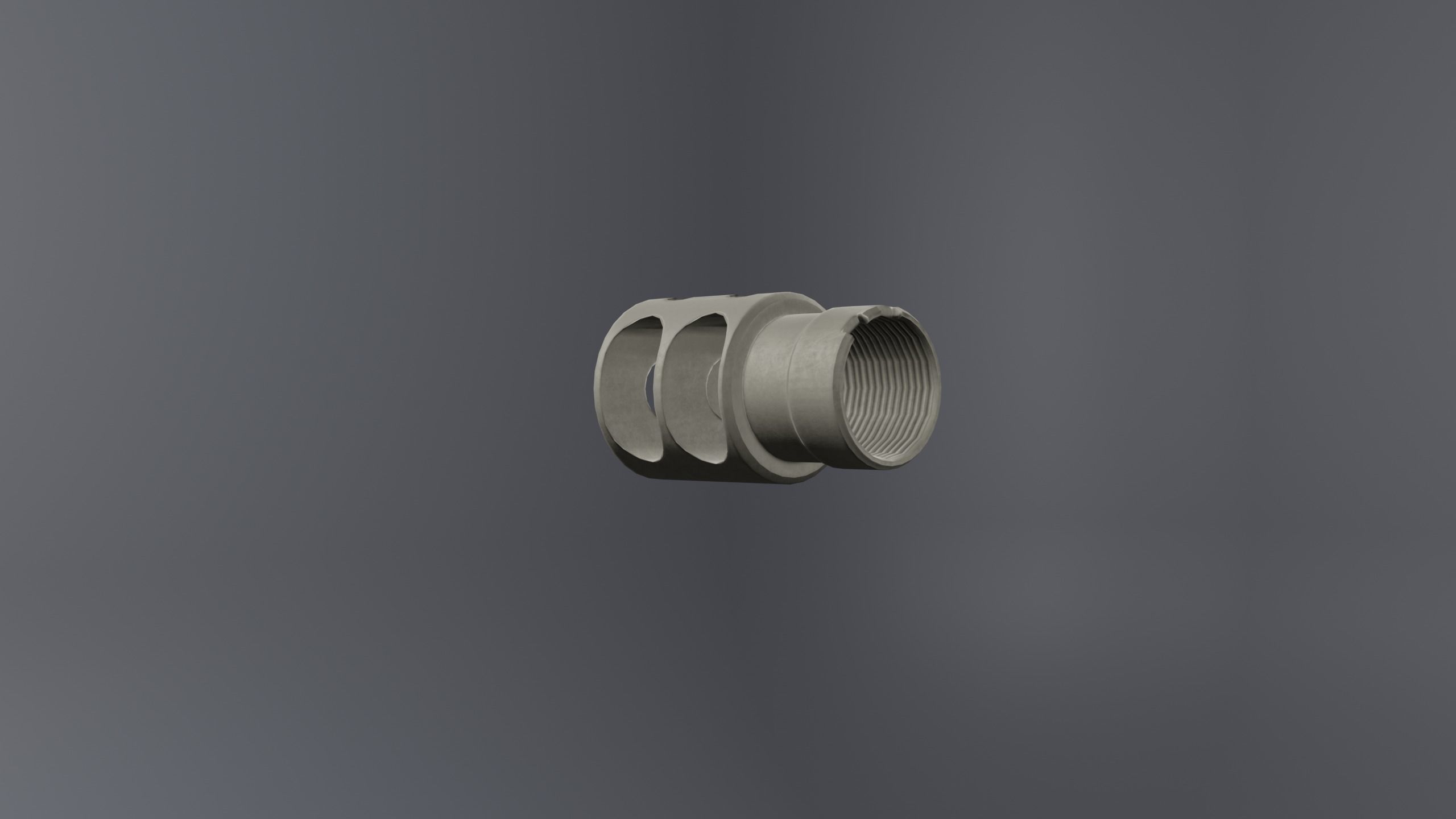 DTK-2 Zenit Muzzle Brake Compensator Low-poly 3D model_2