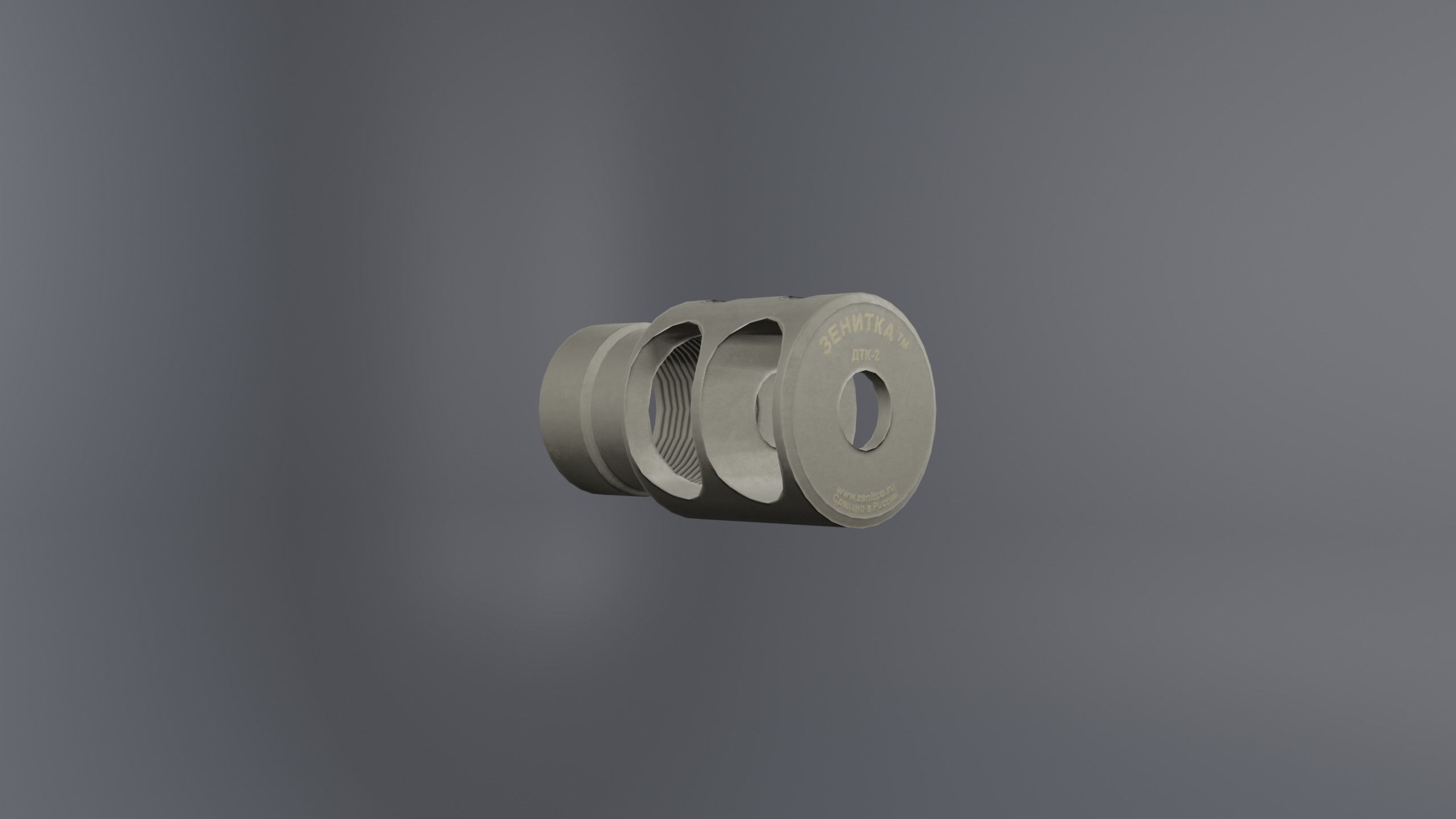 DTK-2 Zenit Muzzle Brake Compensator Low-poly 3D model_5