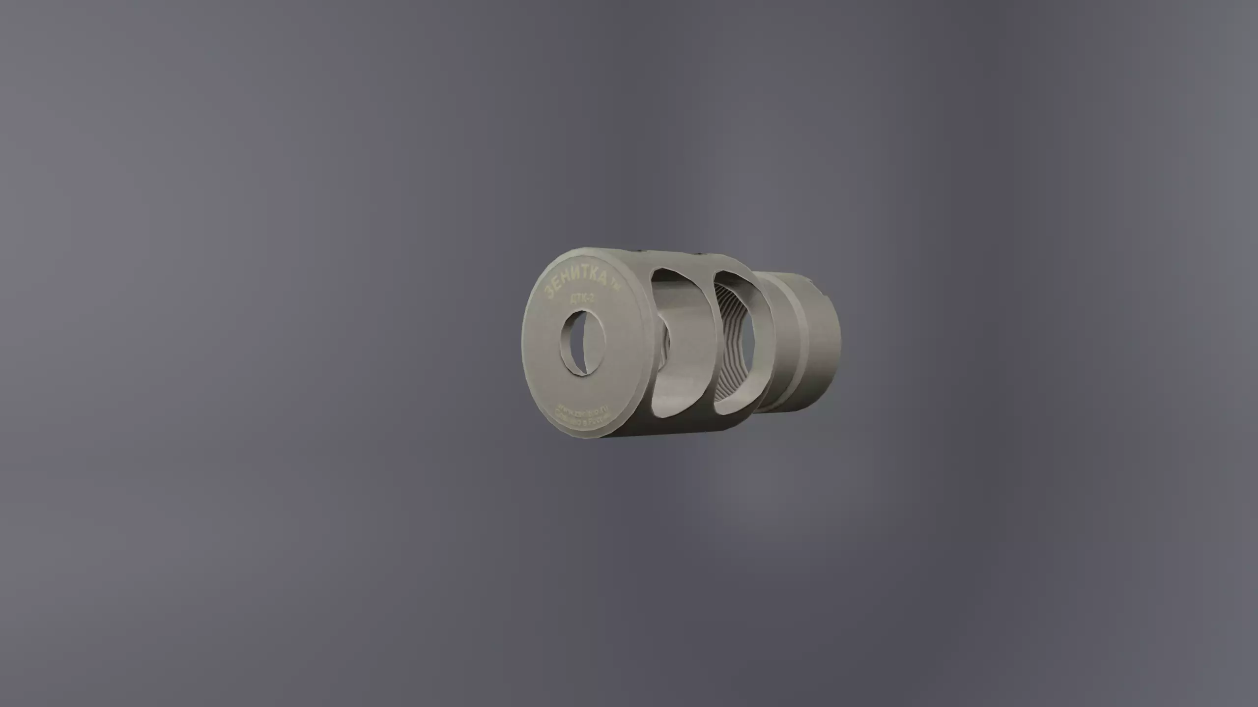 DTK-2 Zenit Muzzle Brake Compensator Low-poly 3D model_0