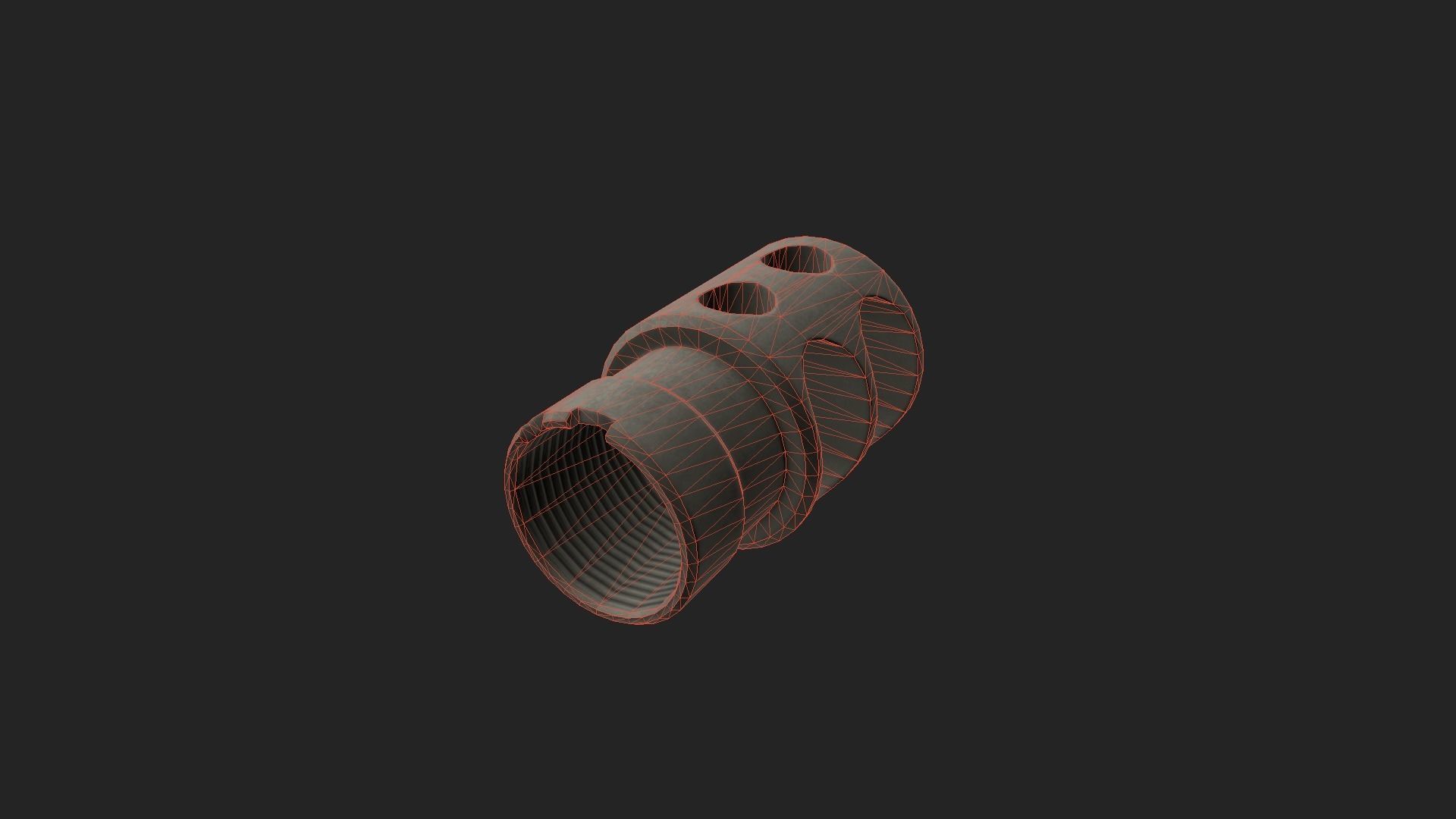 DTK-2 Zenit Muzzle Brake Compensator Low-poly 3D model_9