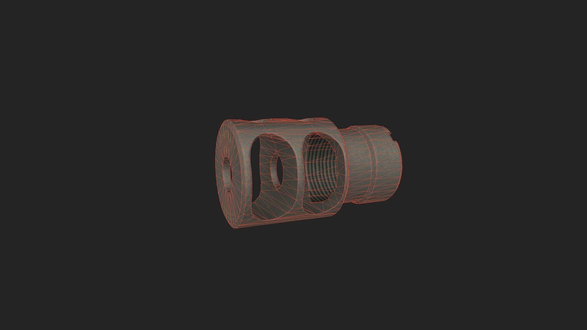DTK-2 Zenit Muzzle Brake Compensator Low-poly 3D model_8