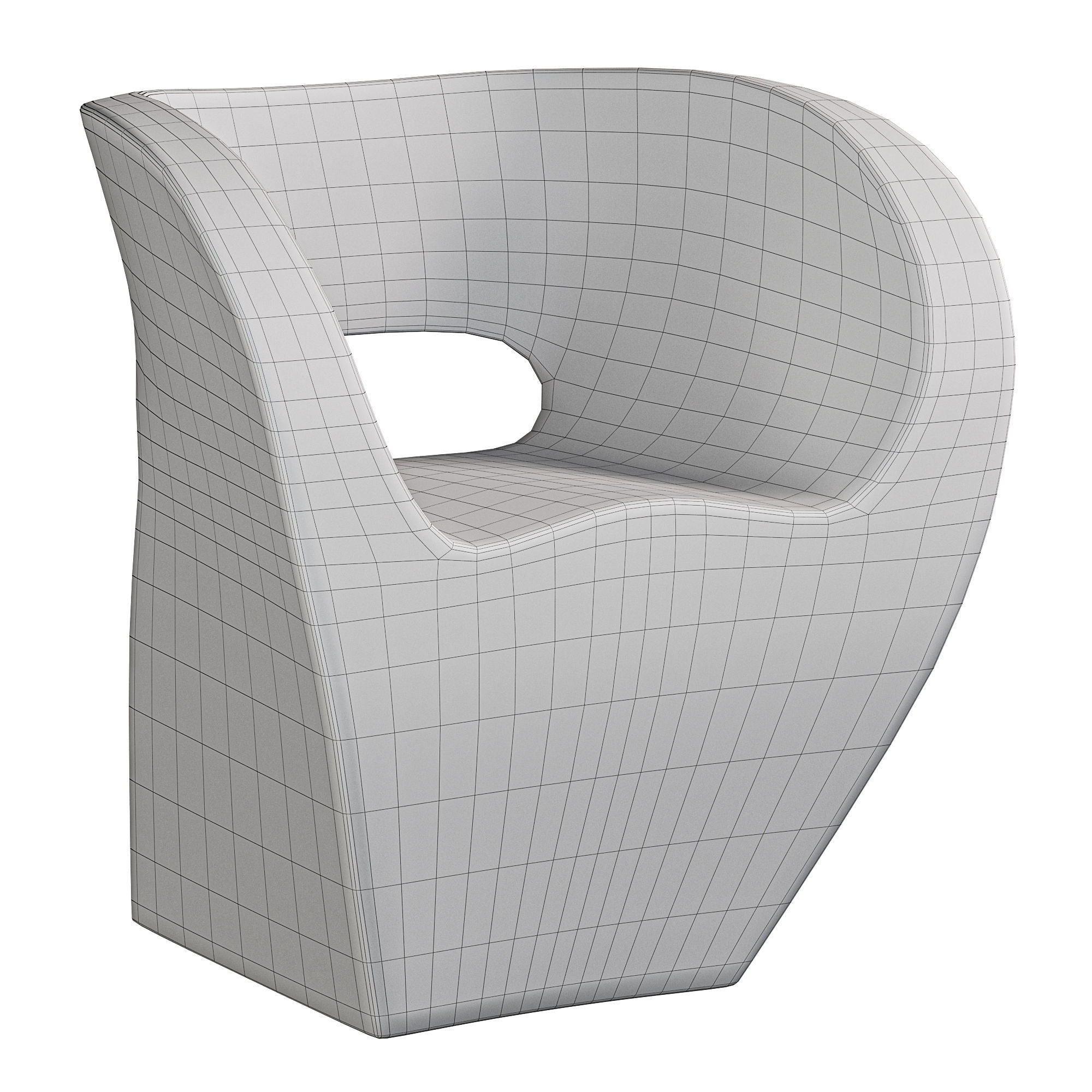 Little Albert small armchair 3D model_4