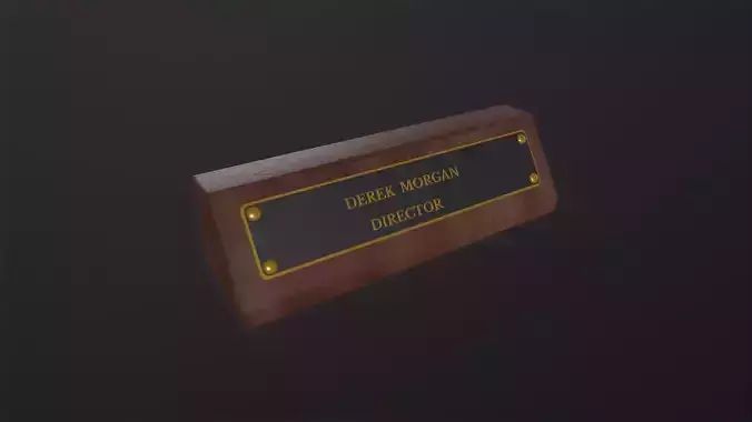 Desk Name Plaque 3D Model Low-poly 3D model