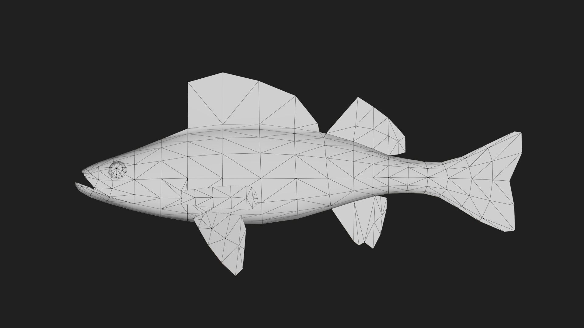 Panfish Low-poly 3D model_1
