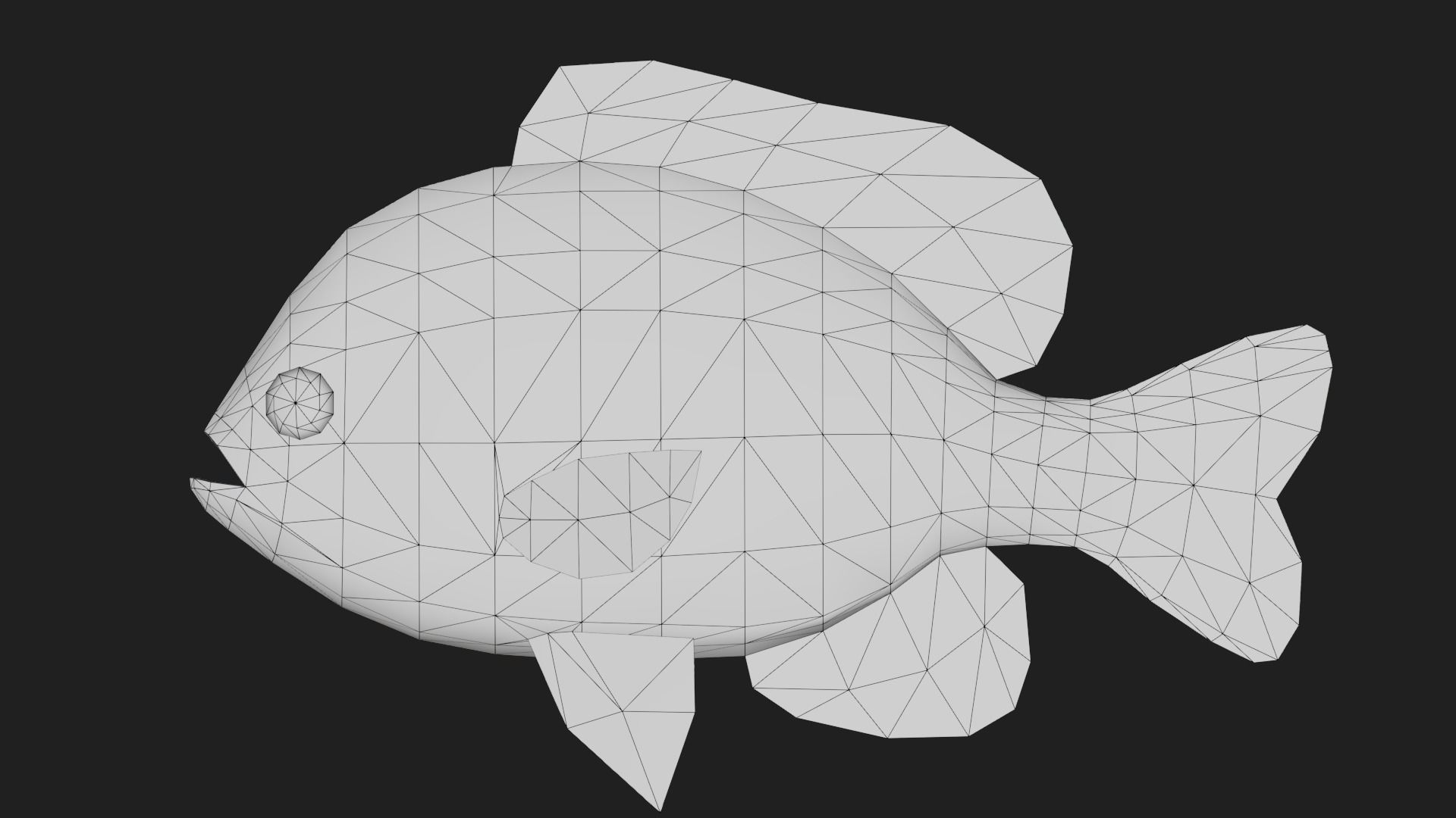 Panfish Low-poly 3D model_1