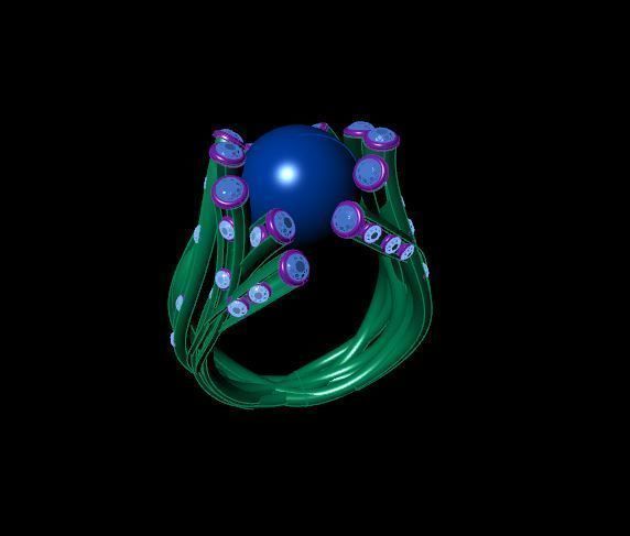 Pearl Rings 3D print model_3