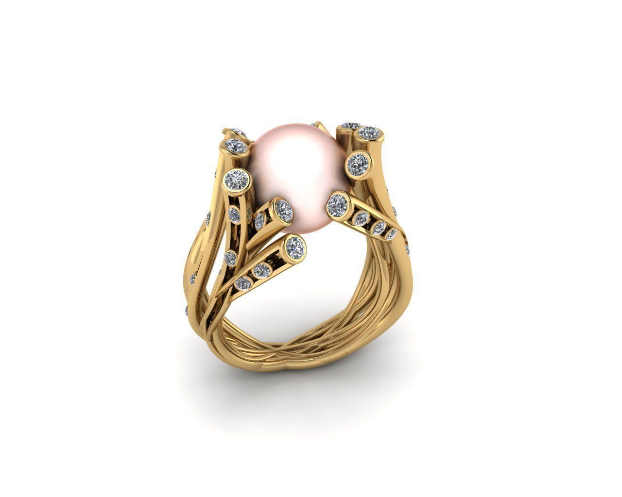 Pearl Rings 3D print model_2