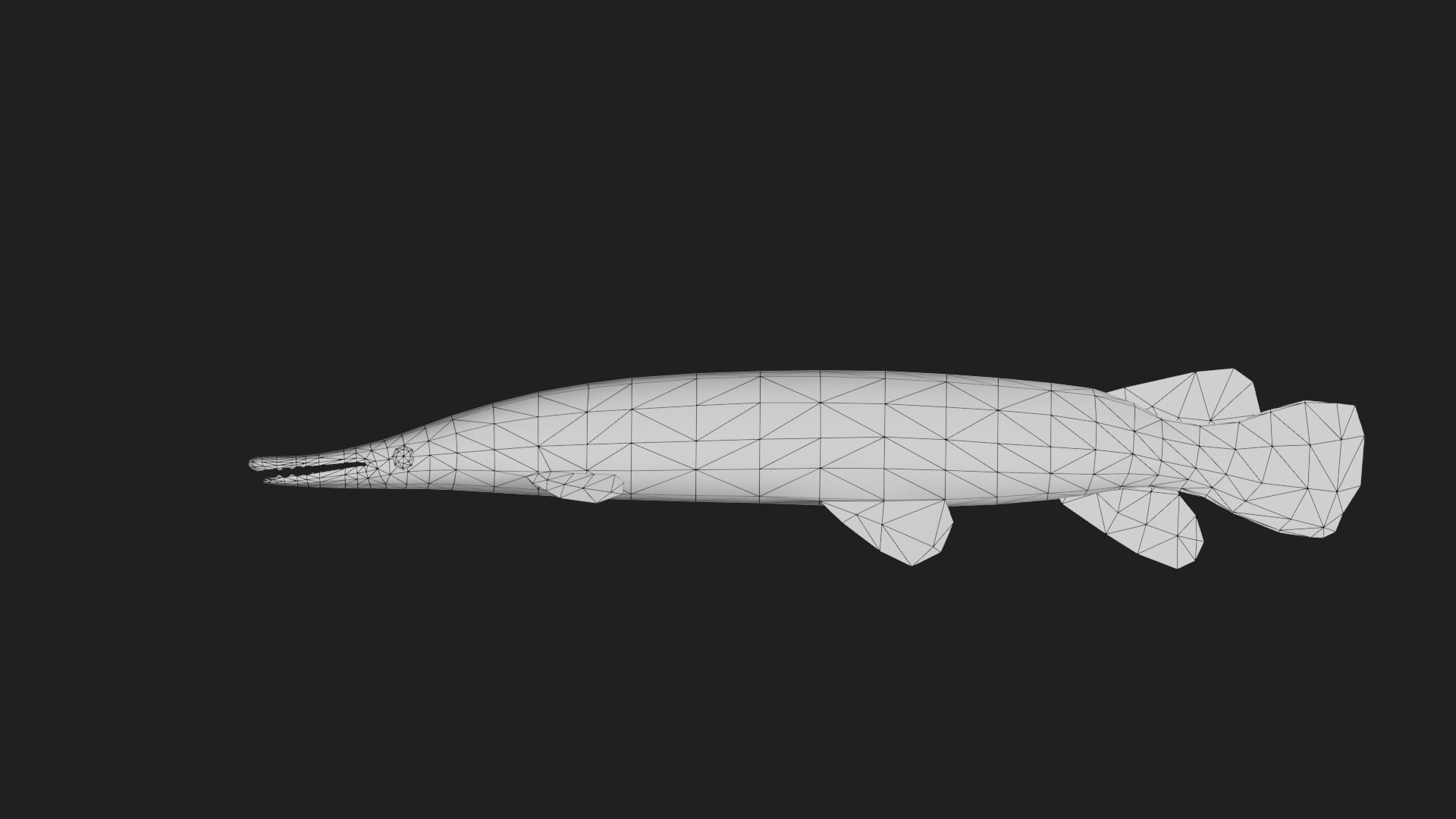 Gar fish Low-poly 3D model_1