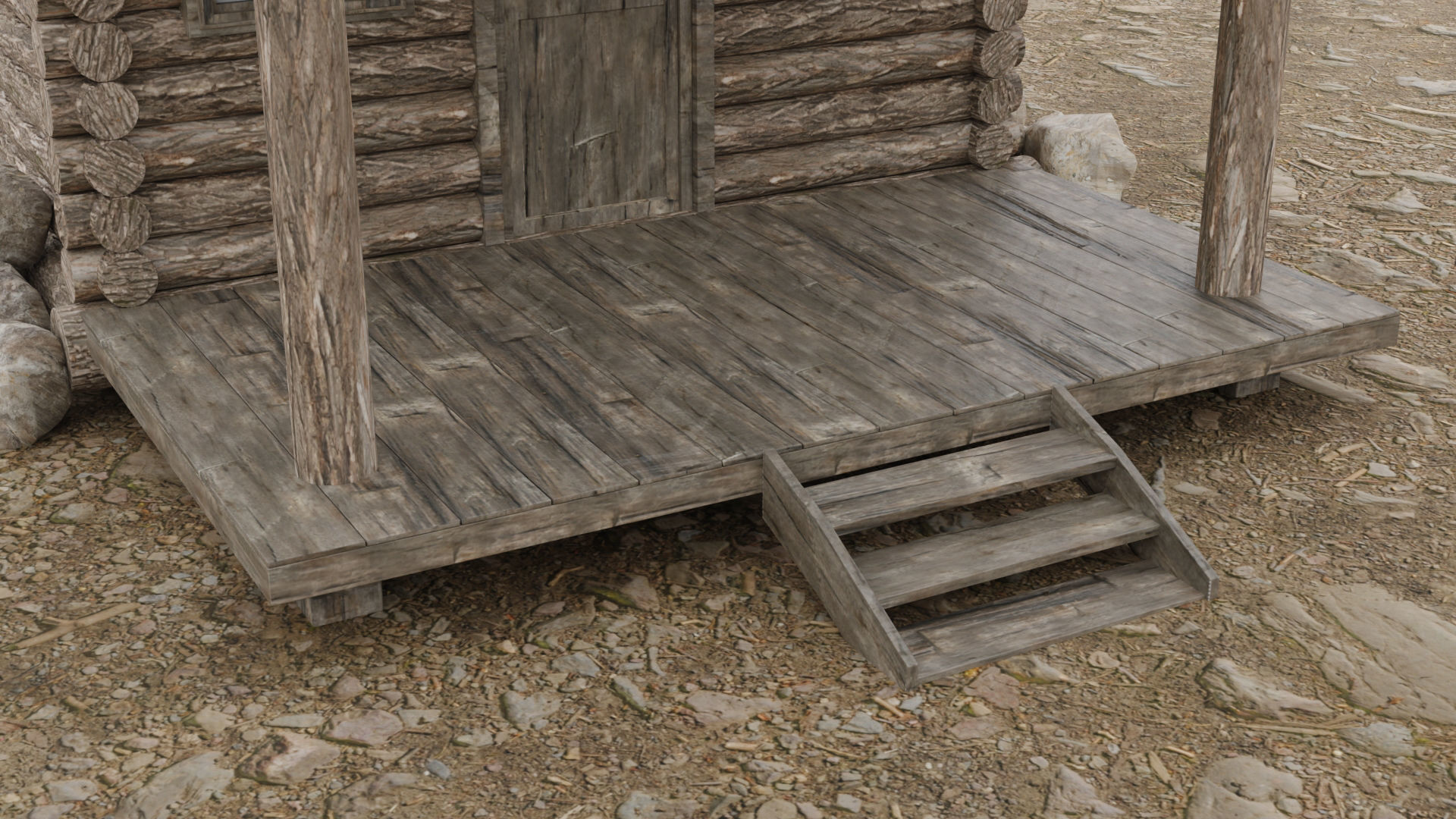 Abandoned House in Forest by Nikdox Low-poly 3D model_13