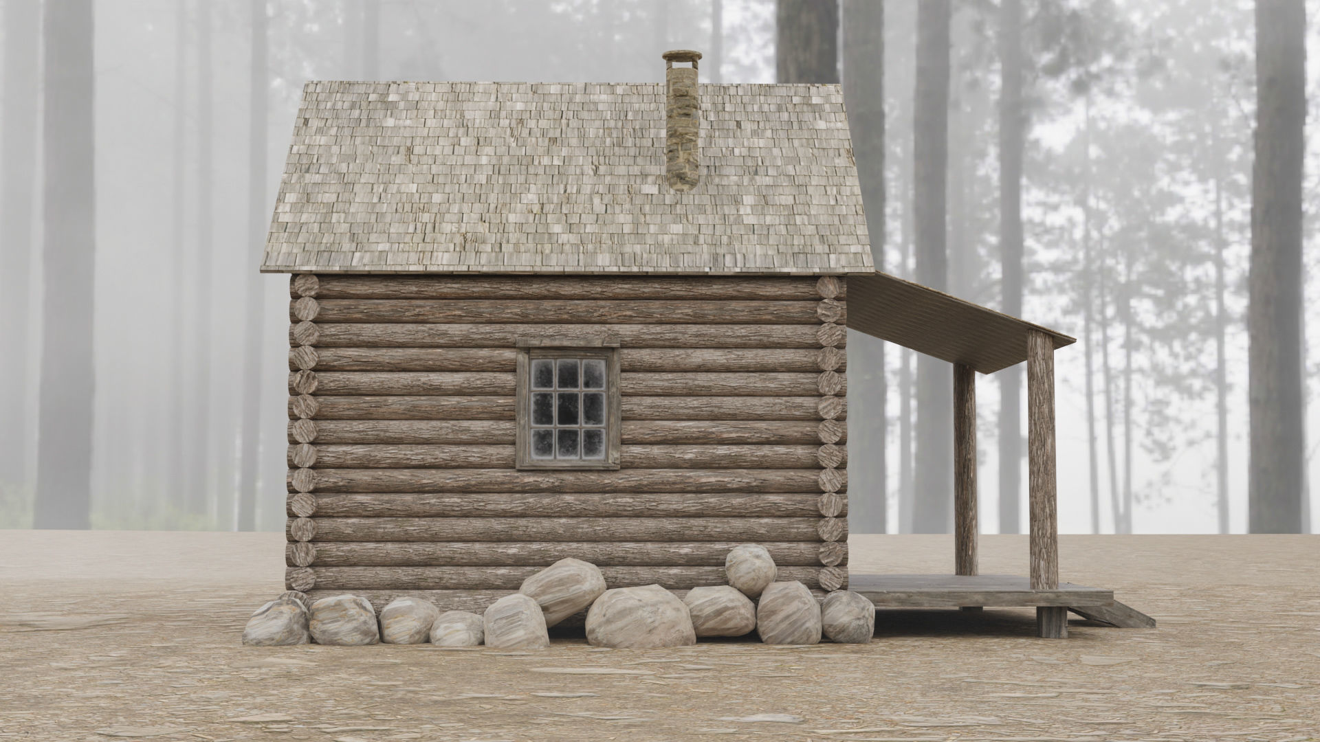 Abandoned House in Forest by Nikdox Low-poly 3D model_5
