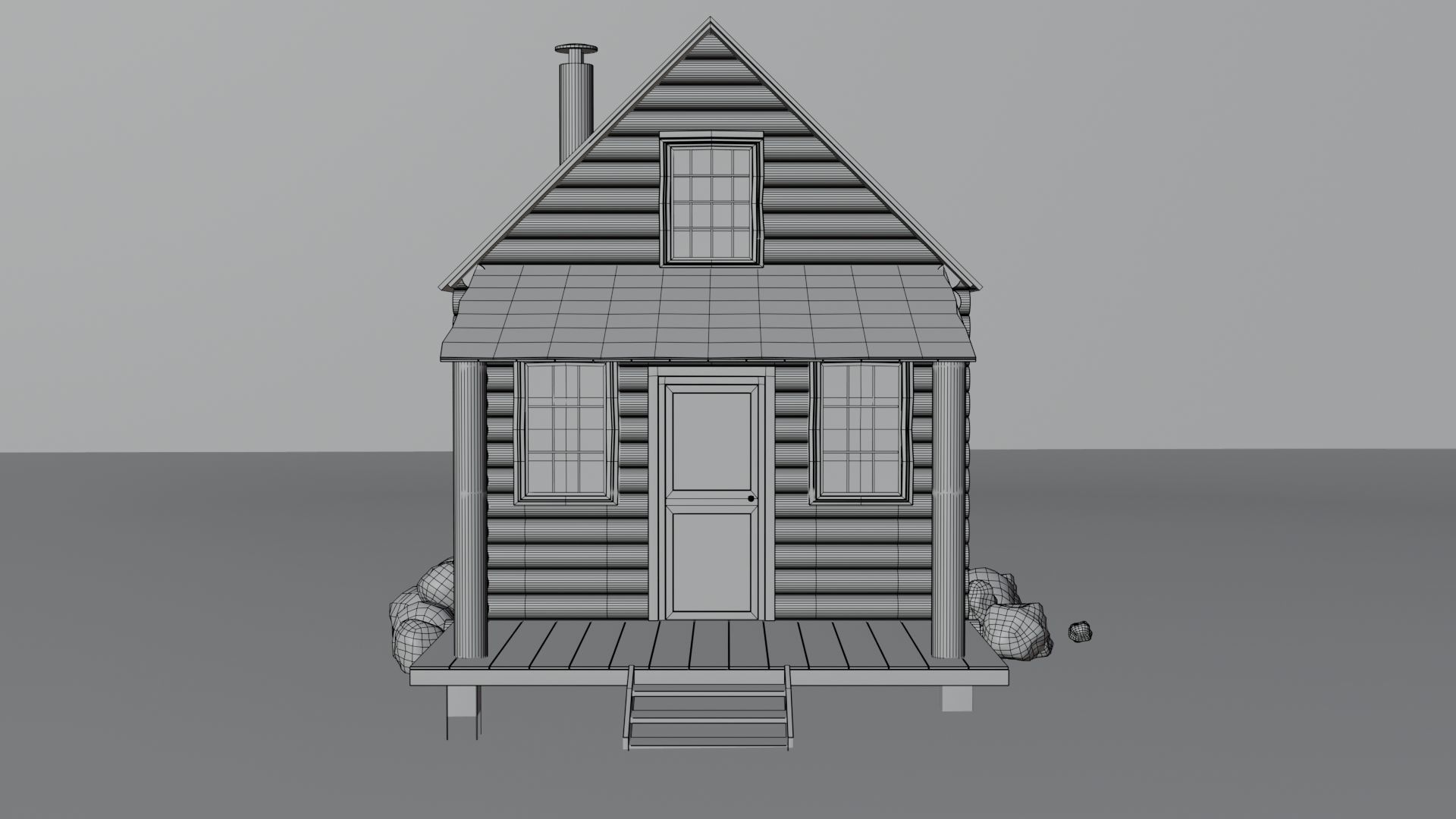 Abandoned House in Forest by Nikdox Low-poly 3D model_17