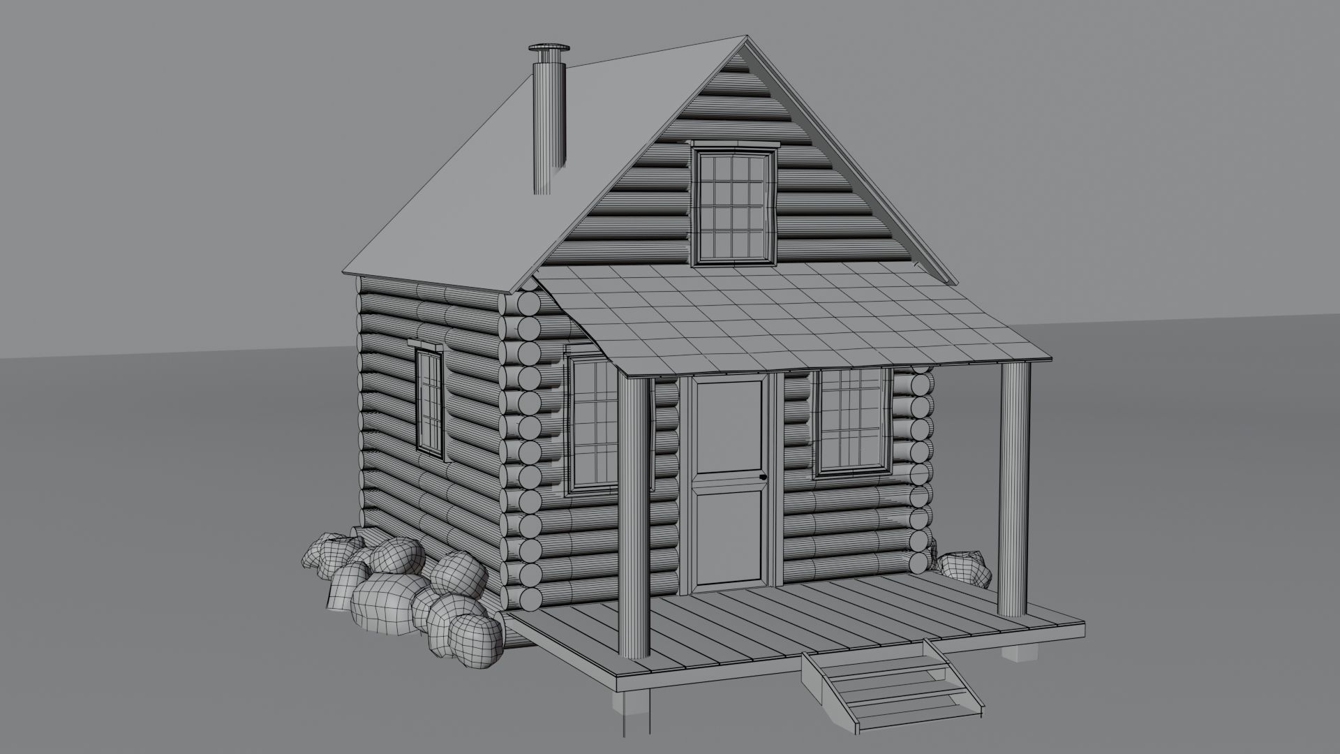 Abandoned House in Forest by Nikdox Low-poly 3D model_14