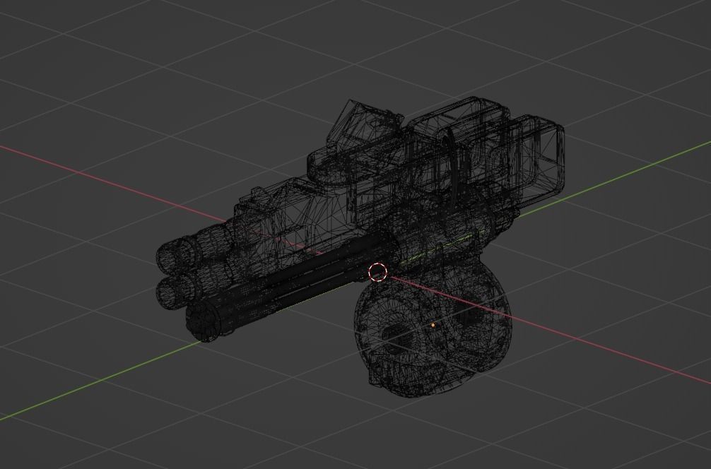 Rusty heavy machine gun Low-poly 3D model_4