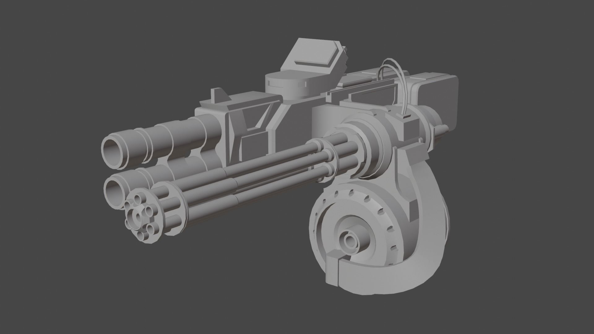 Rusty heavy machine gun Low-poly 3D model_3