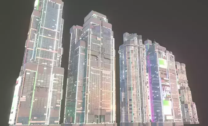 Building Sci-Fi Skyscraper City Building Pack Kitbash