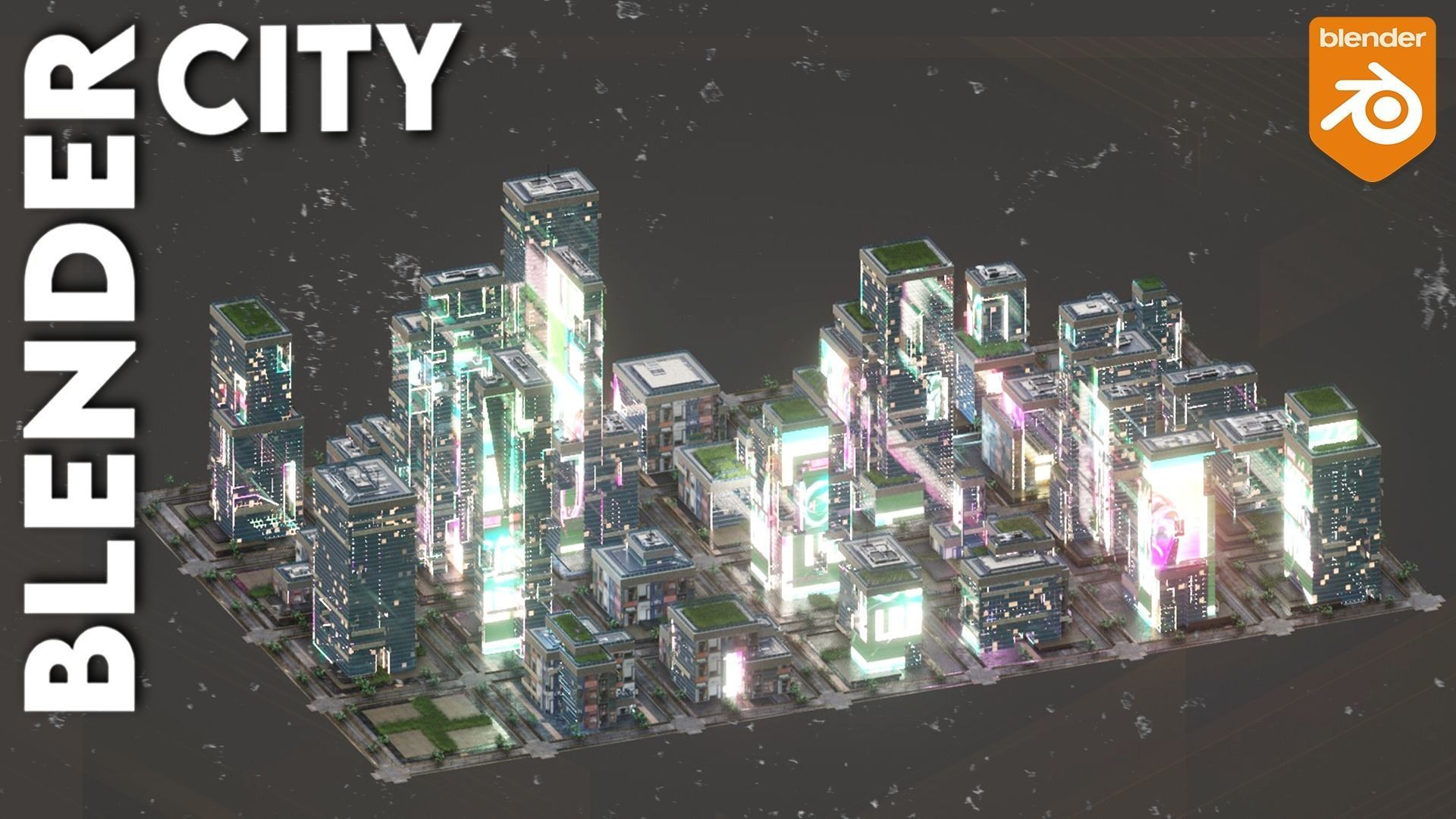 City Cityscape Street Sci-Fi Skyscraper City Building Pack 3D model_9
