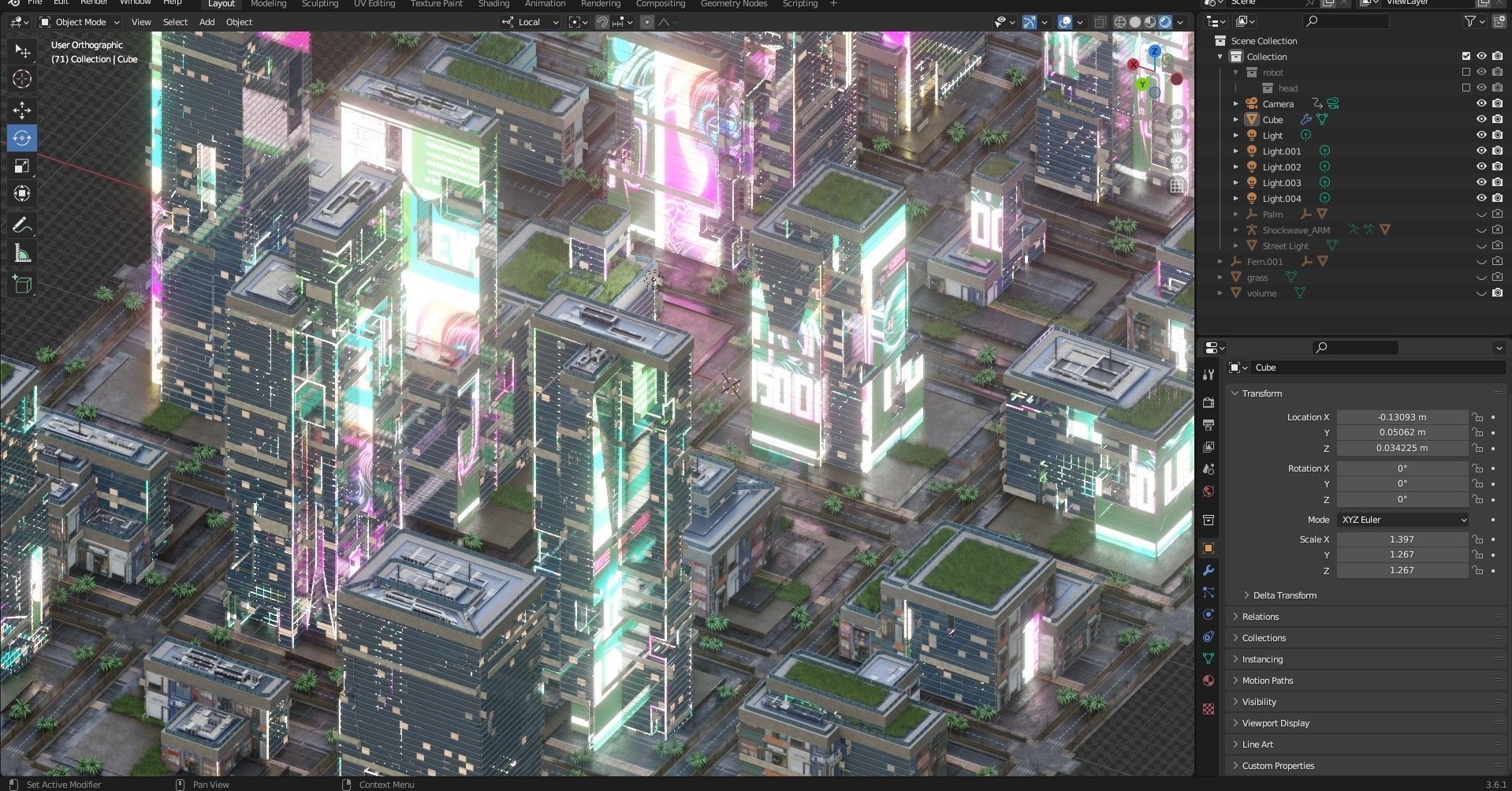 City Cityscape Street Sci-Fi Skyscraper City Building Pack 3D model_3