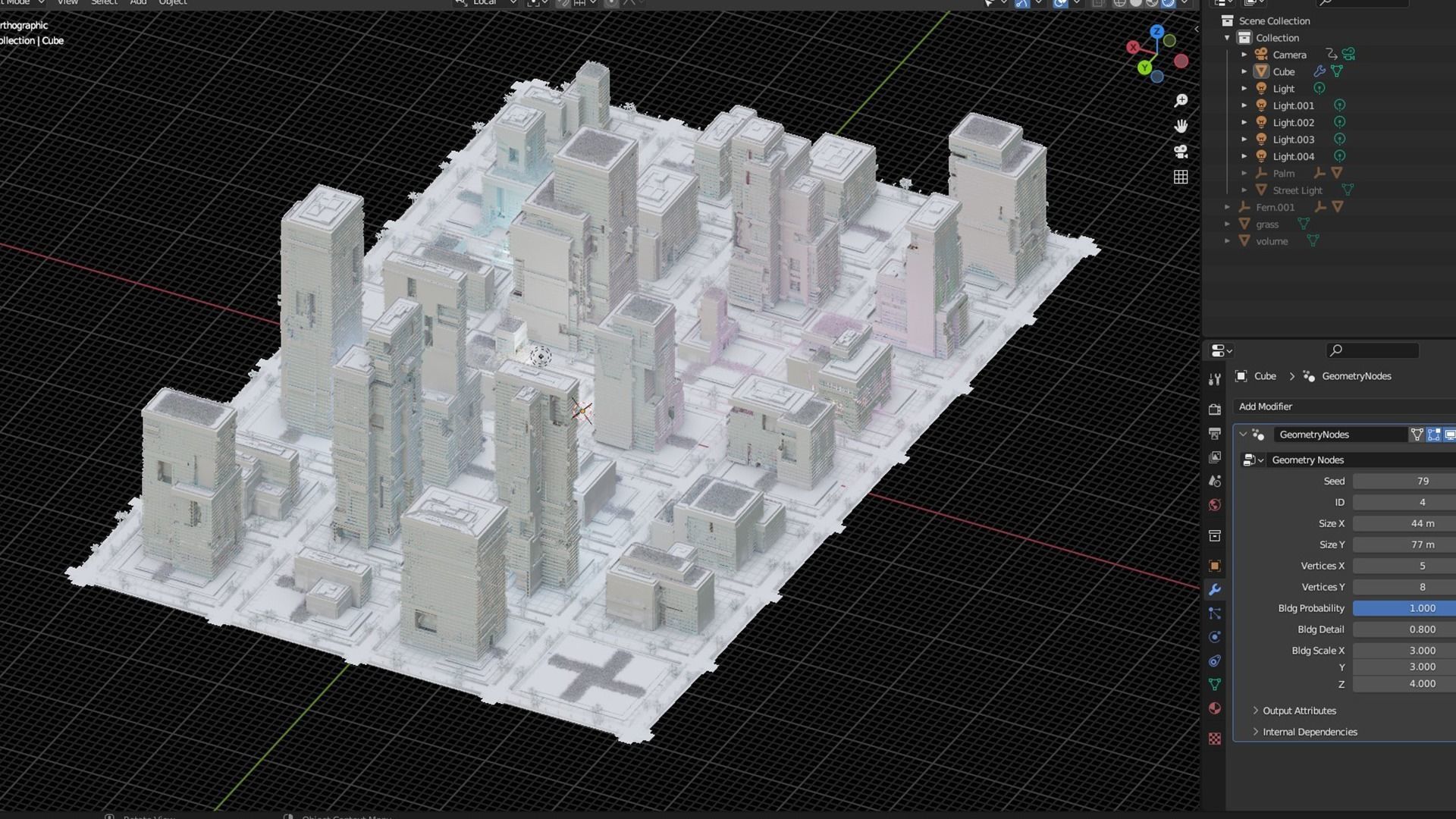 City Blender Cityscape Street Sci-Fi Skyscraper Buildings Low-poly 3D model_7