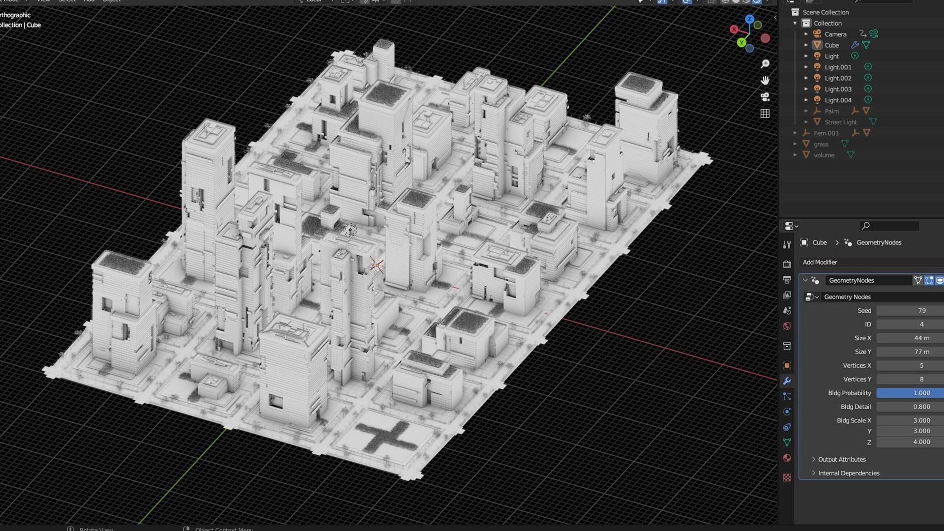City Blender Cityscape Street Sci-Fi Skyscraper Buildings Low-poly 3D model_5